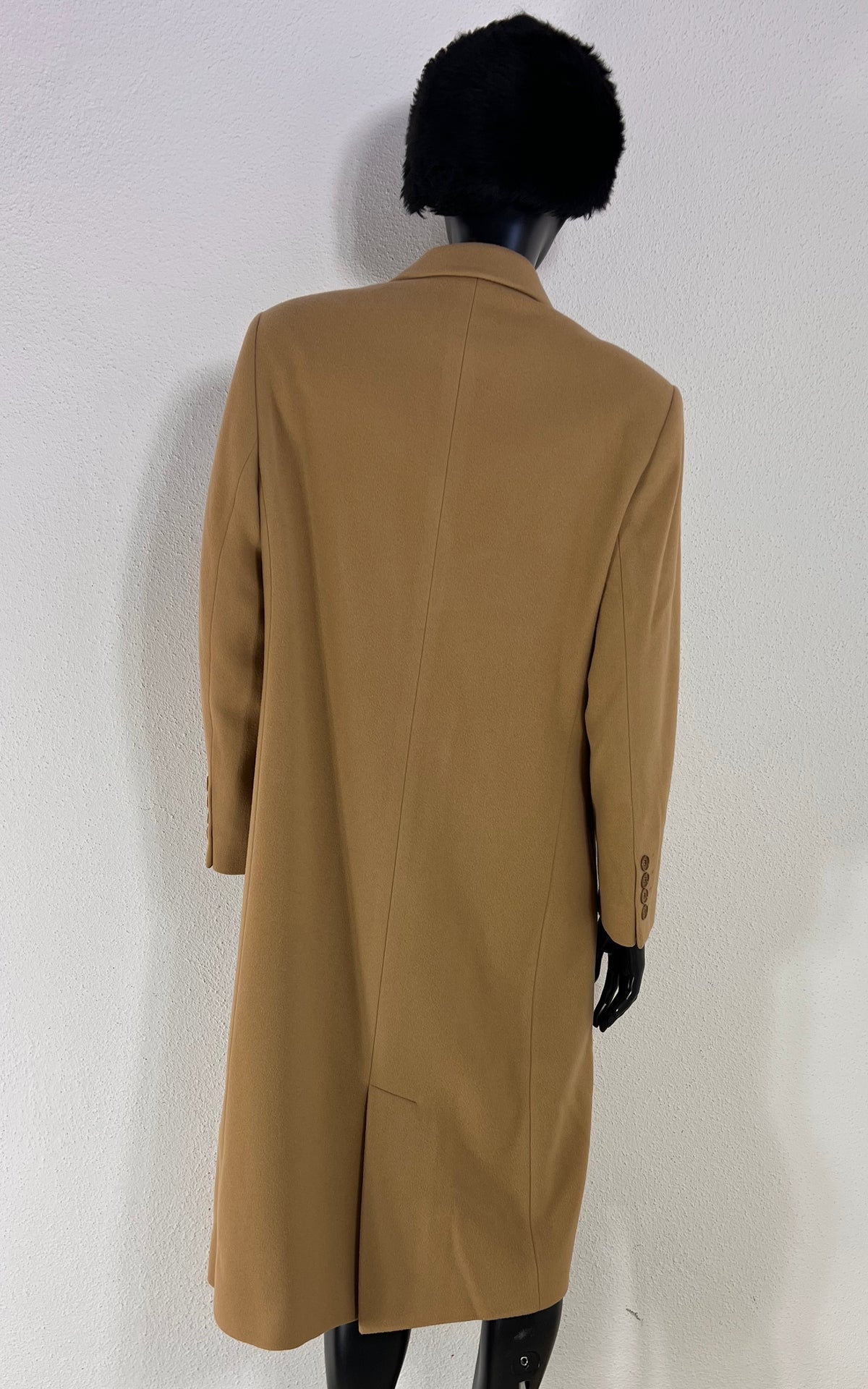 Vintage DAKS Signature Camel Wool & Cashmere Double-Breasted Coat