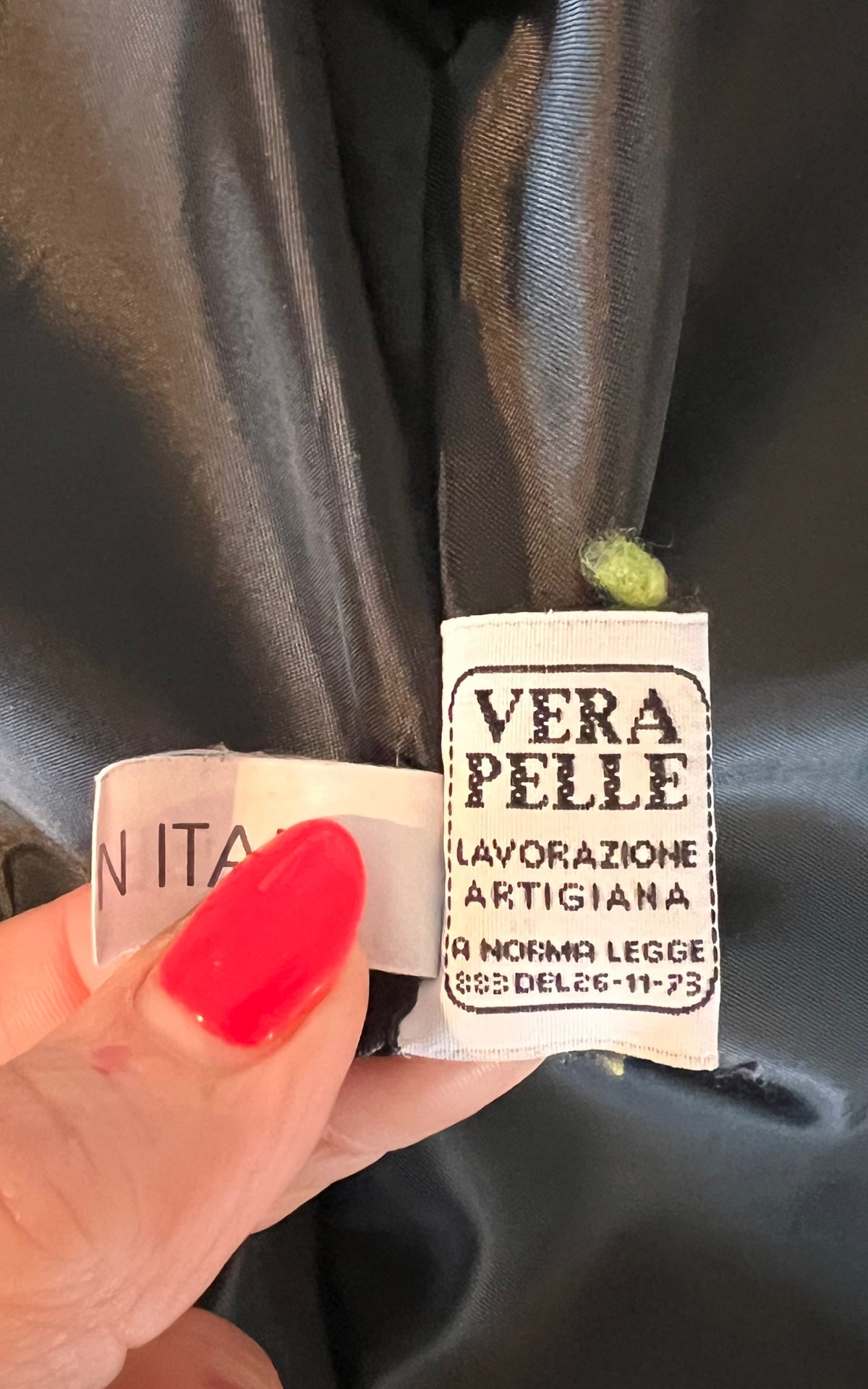 Vintage Black Nappa Leather Belted Coat – Made in Italy