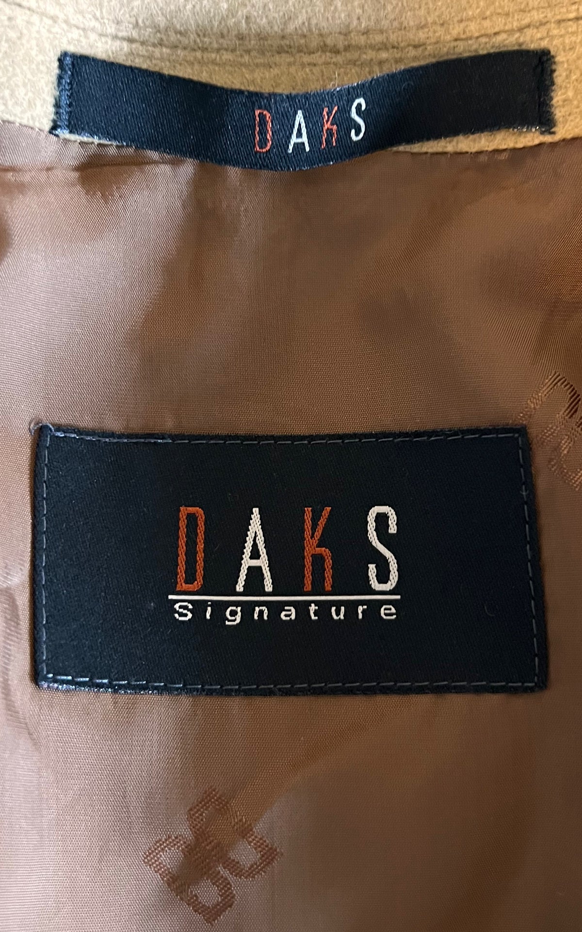 Vintage DAKS Signature Camel Wool & Cashmere Double-Breasted Coat