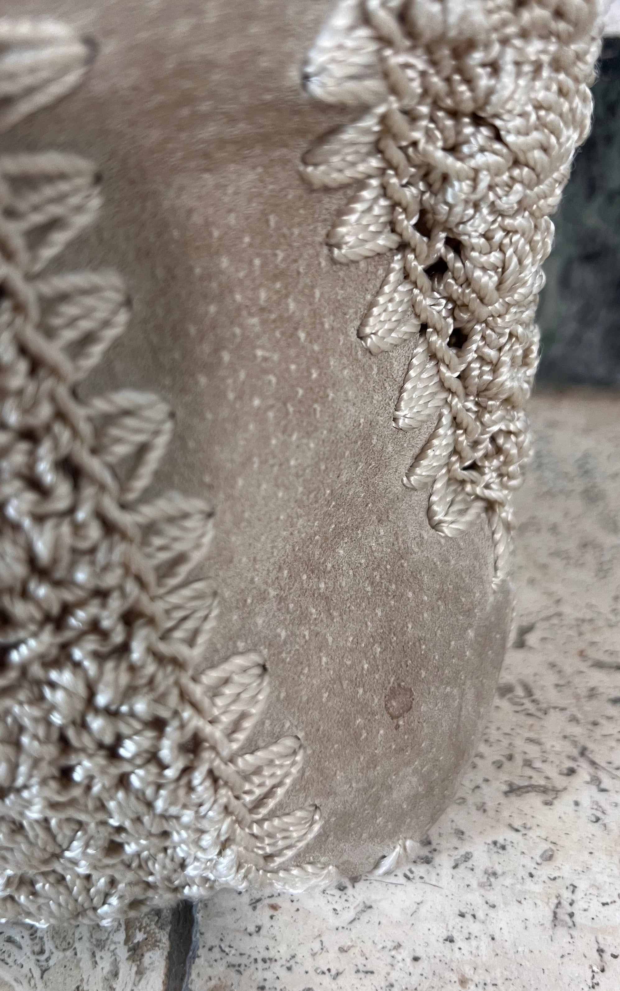 Vintage 70s Suede and Crochet Bag