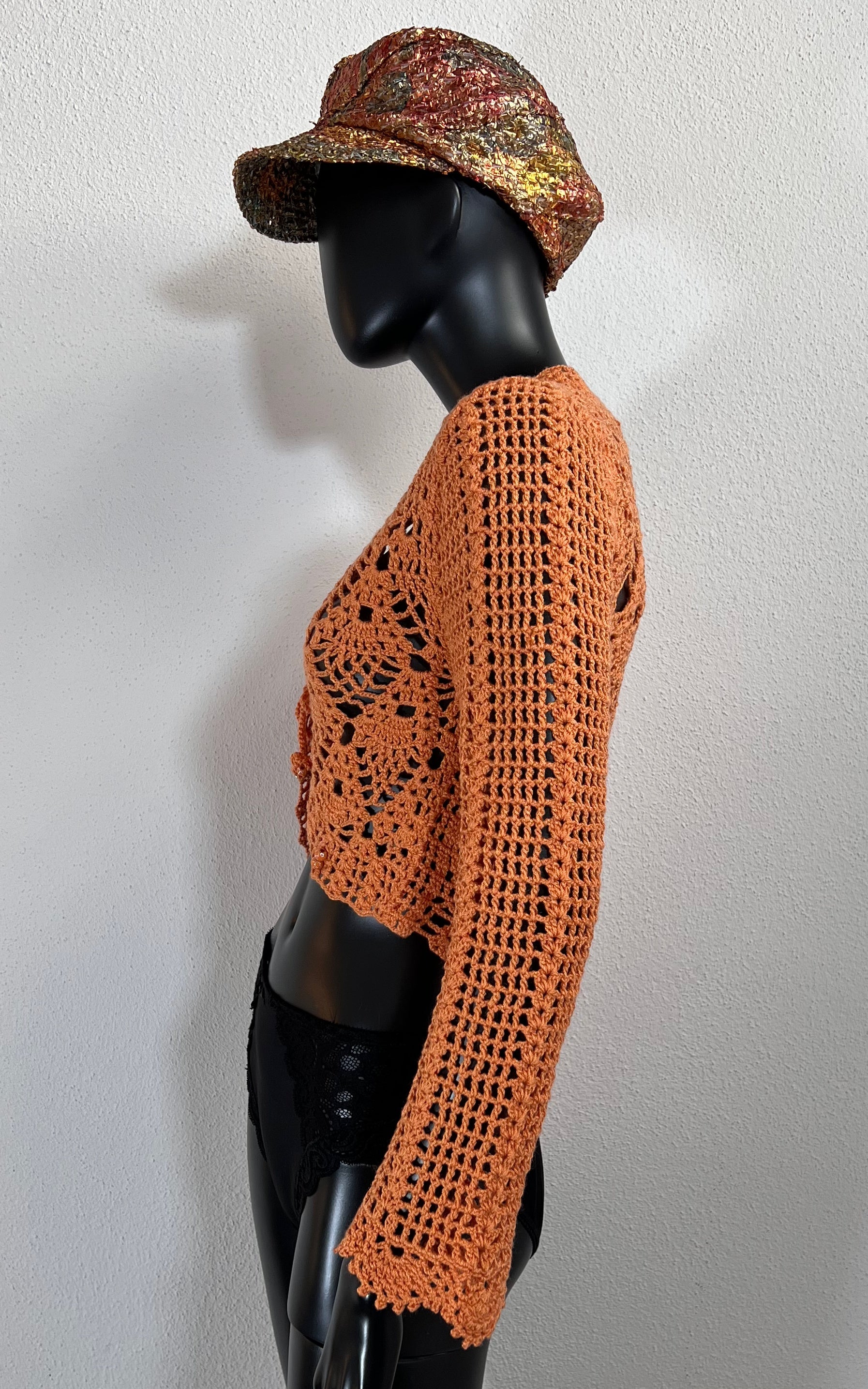 Vintage Handmade Crochet Bolero Jacket