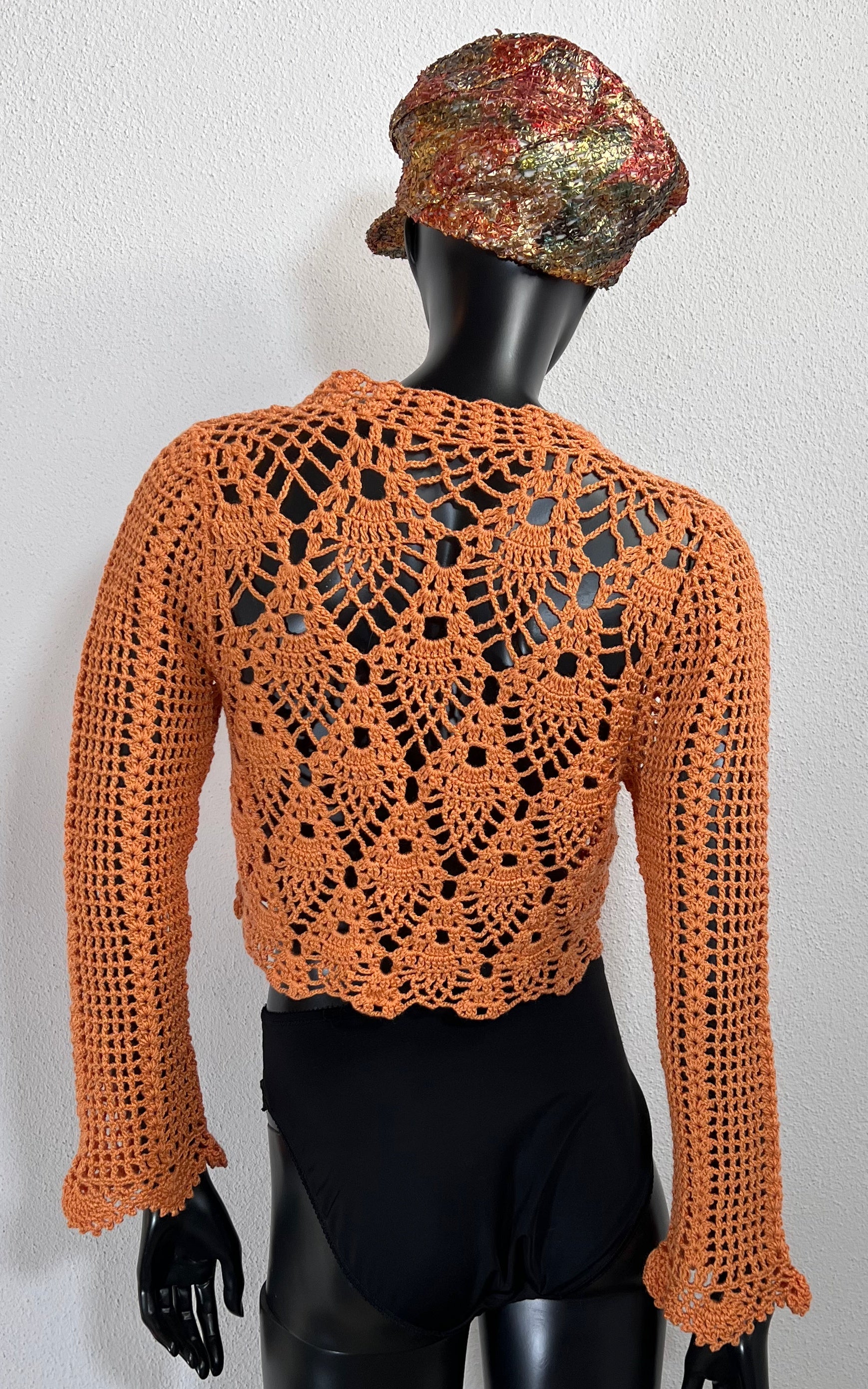 Vintage Handmade Crochet Bolero Jacket