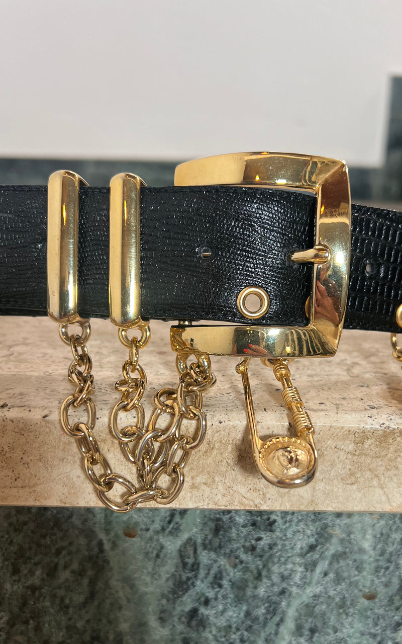 Vintage 80s Safety Pin Belt