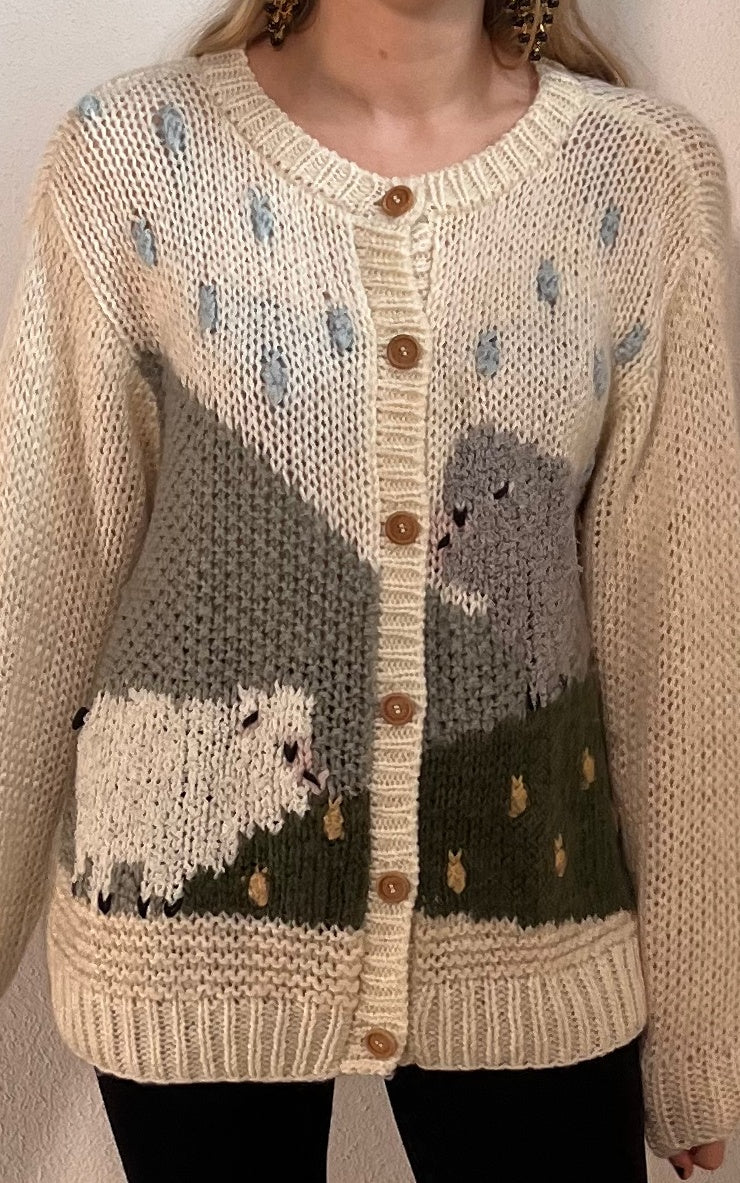 Vintage Handmade Sheep Cardigan