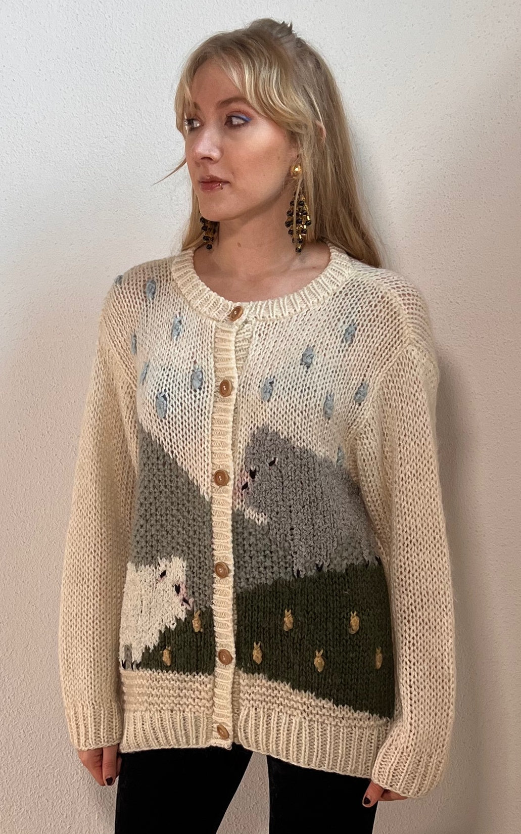 Vintage Handmade Sheep Cardigan