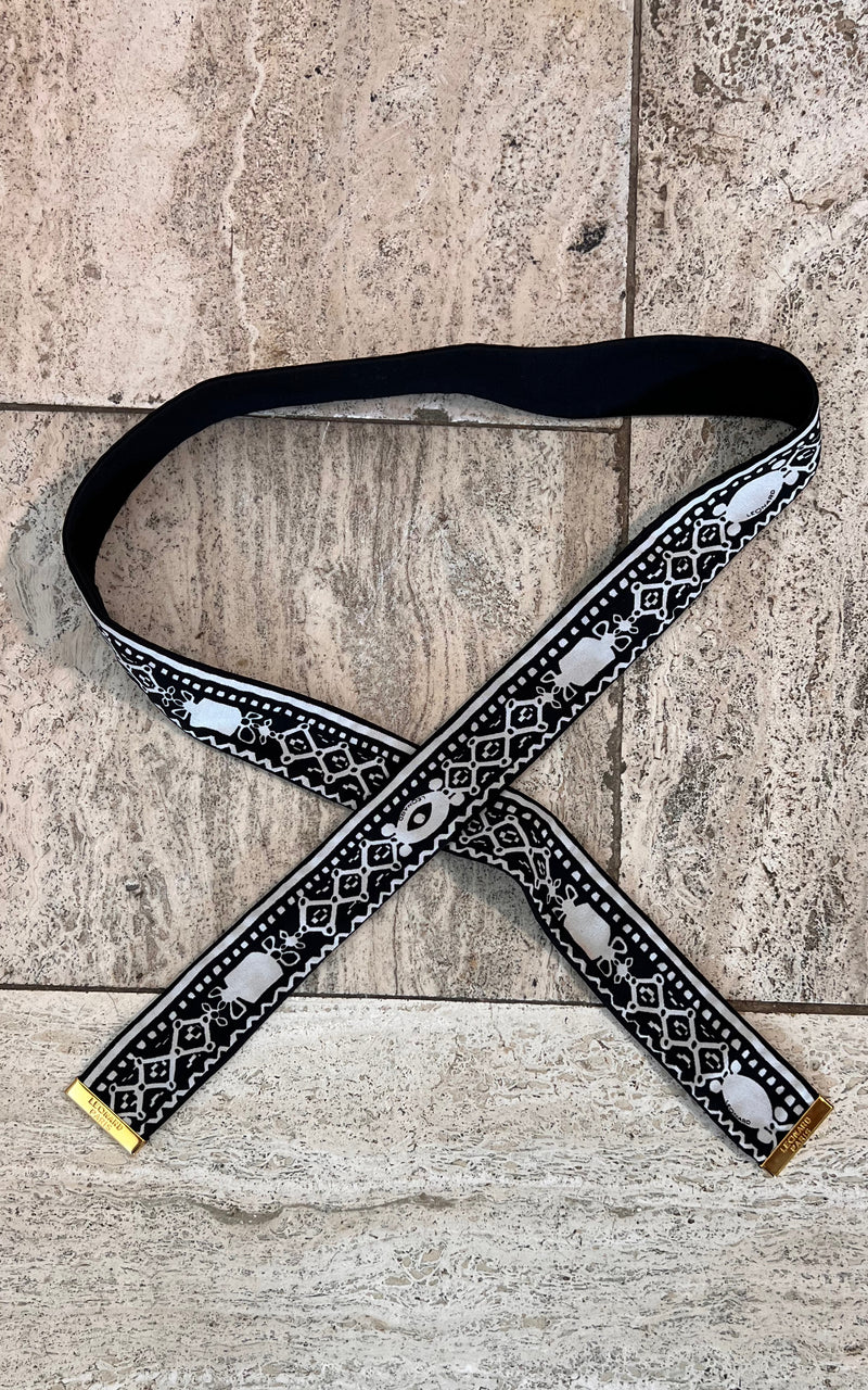 Vintage Leonard Paris Silk Belt / Skinny Scarf