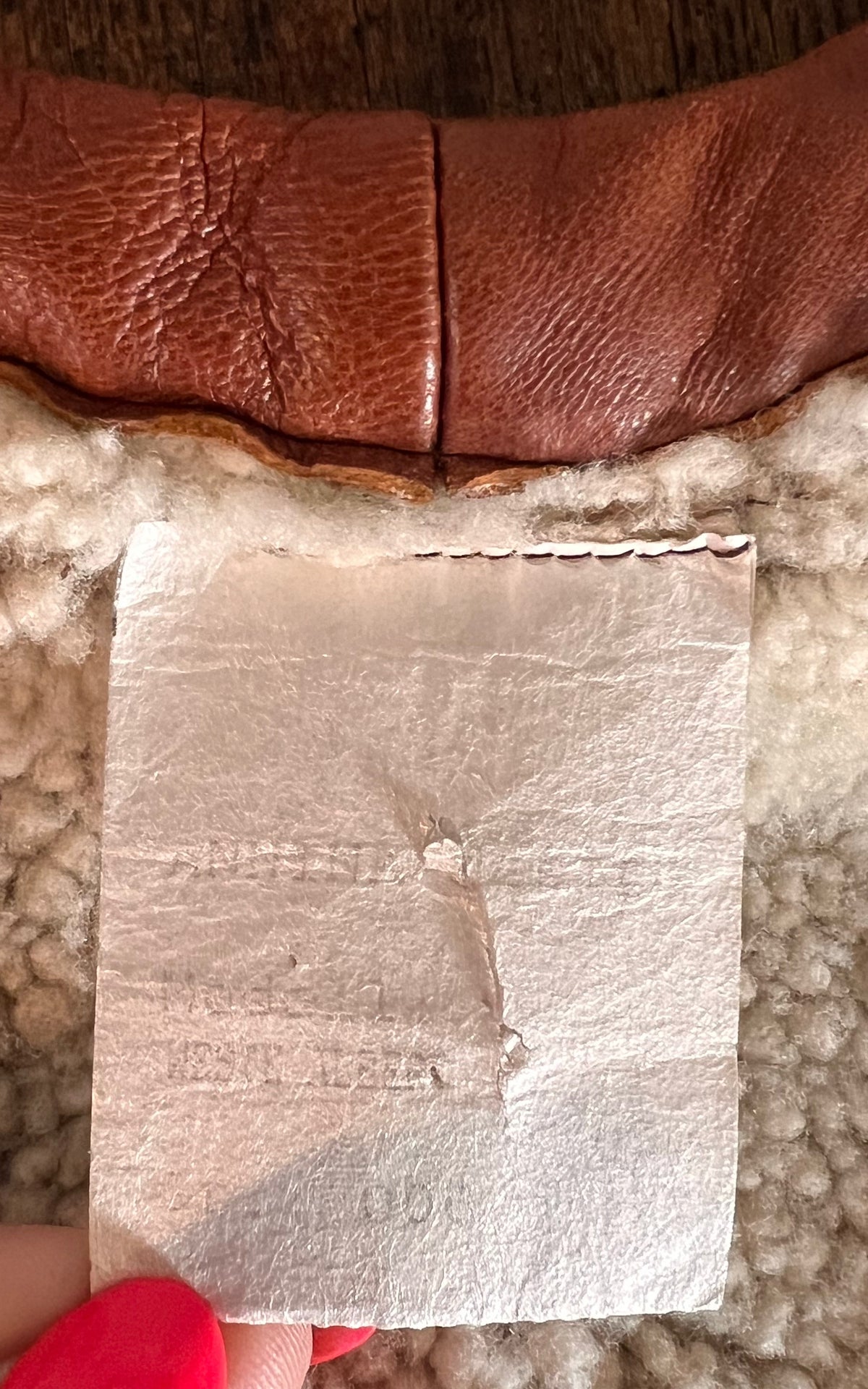Annina Design Vintage Shearling Vest with Woodland Appliqués – Cognac Brown