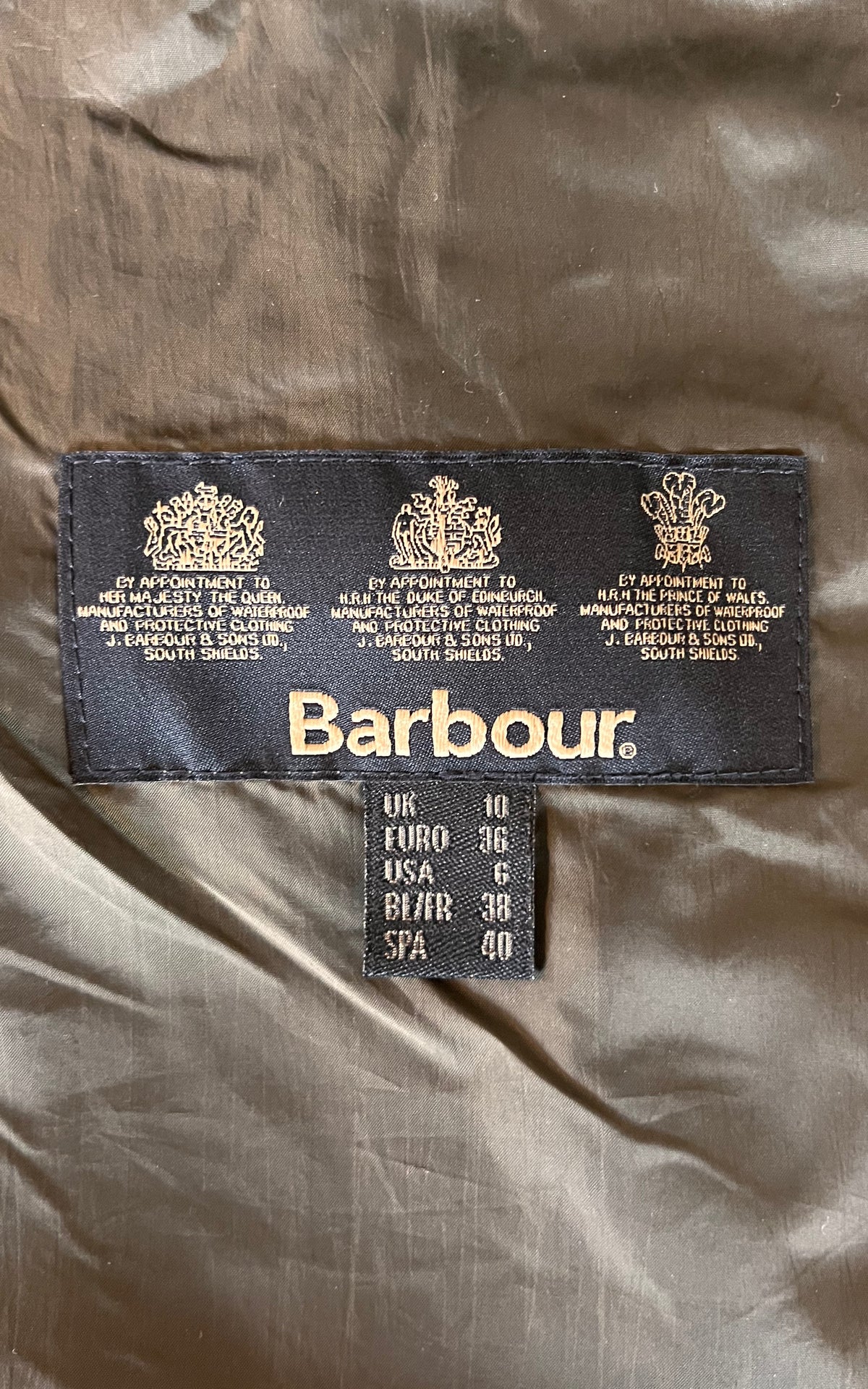 Barbour Cavalry Polarquilt Jacket in Olive Green – UK 10 / EU 36