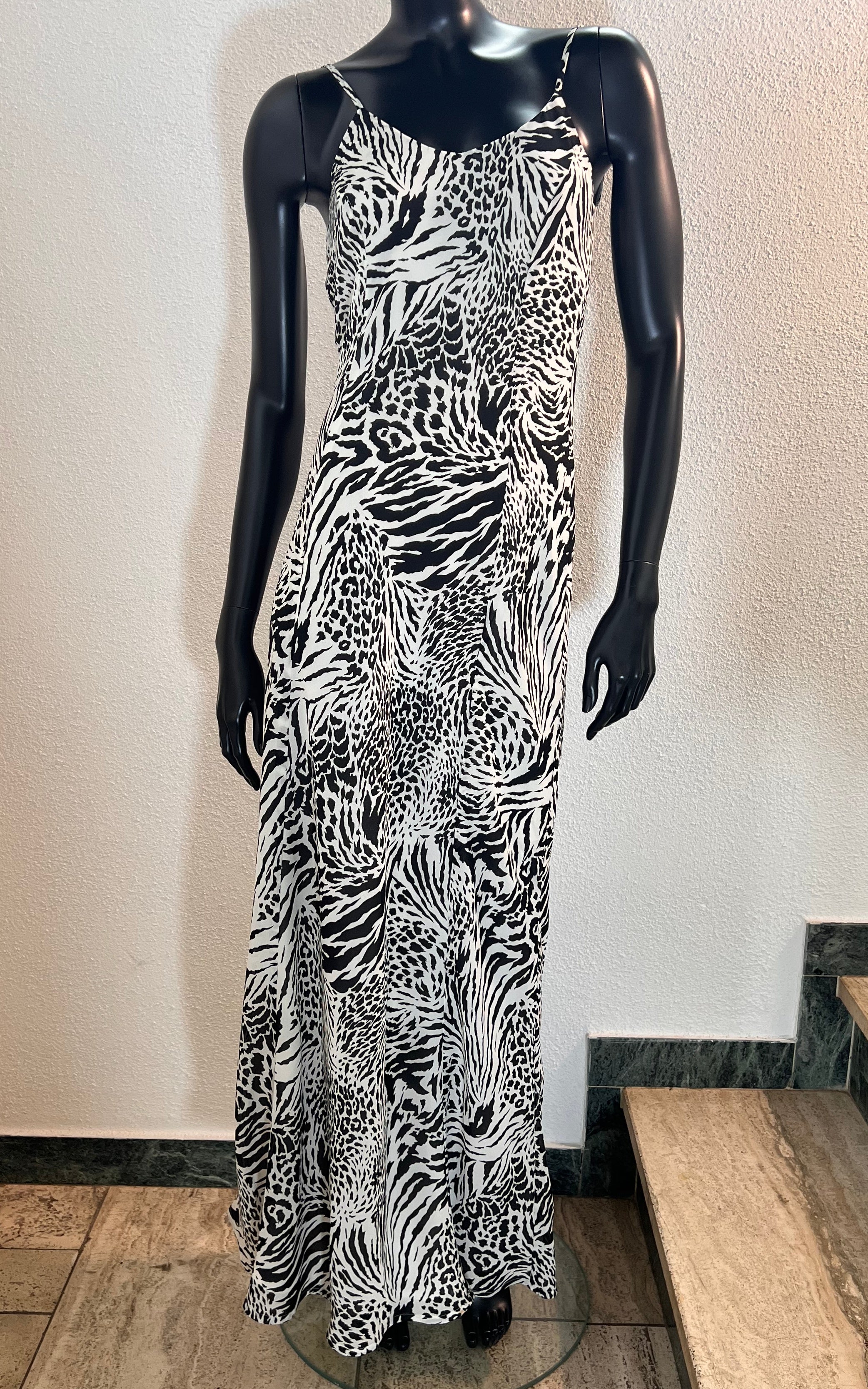 Vintage 90s Zebra Maxi Dress