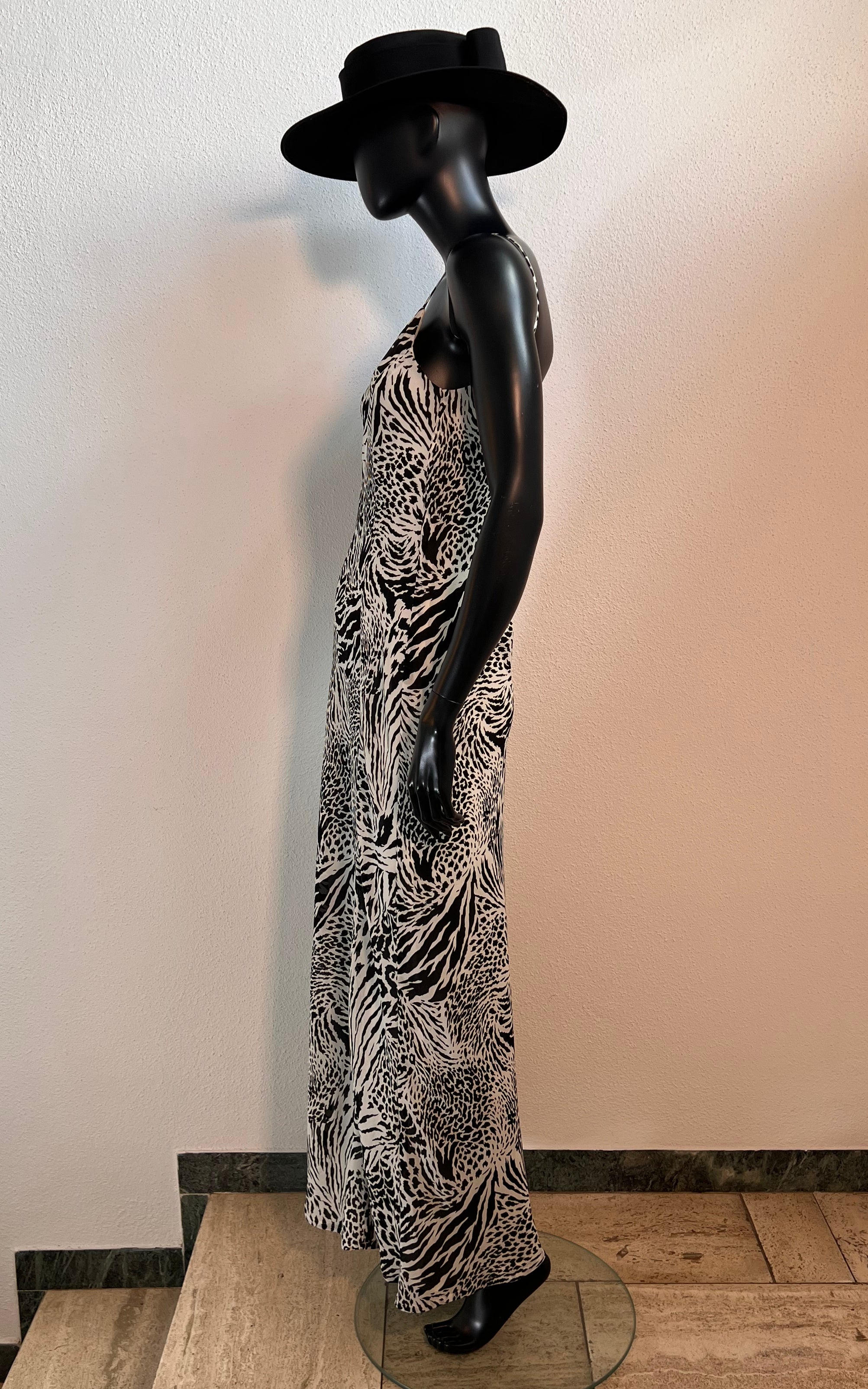 Vintage 90s Zebra Maxi Dress