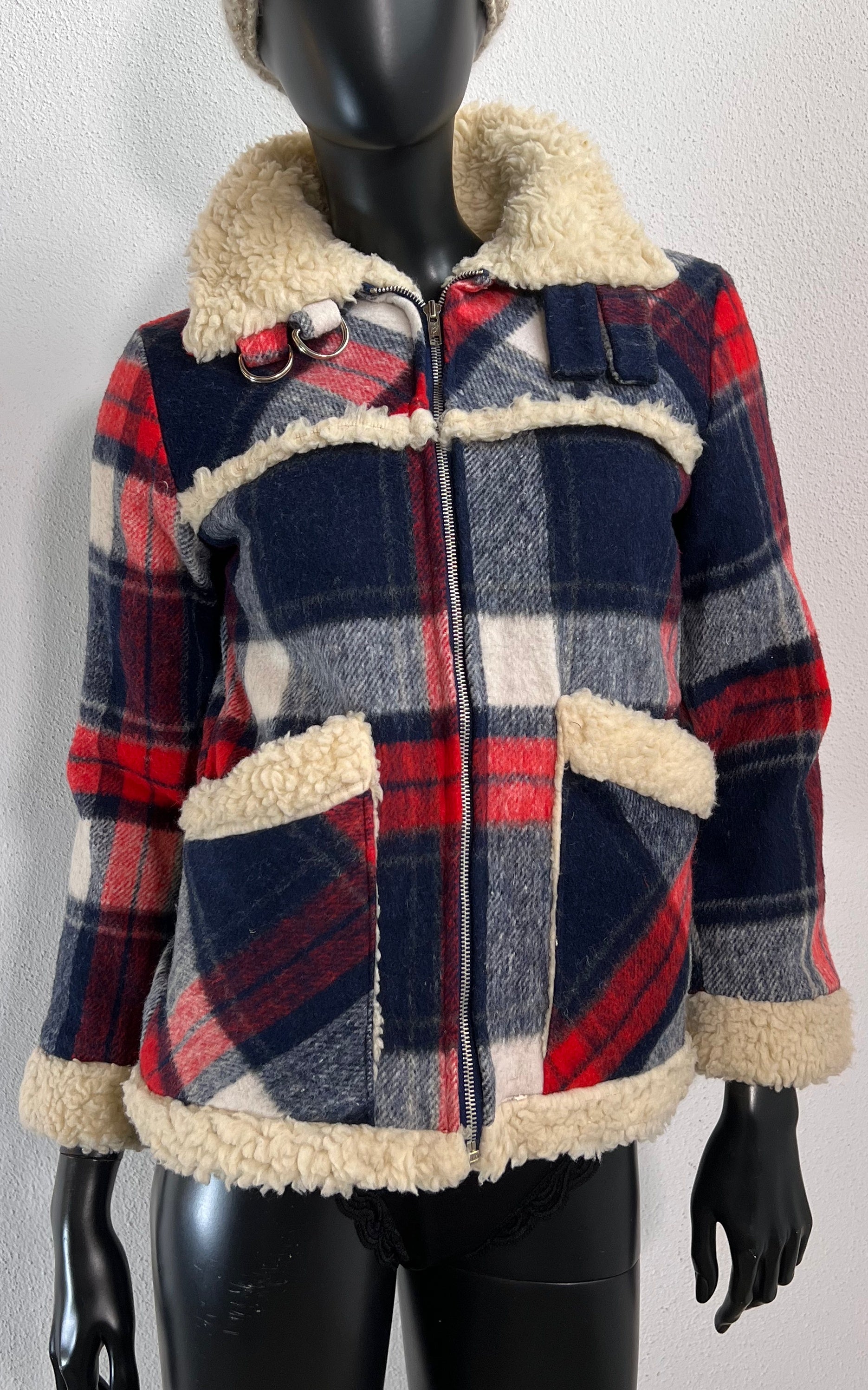 Vintage 70s Flannel Sherpa Jacket