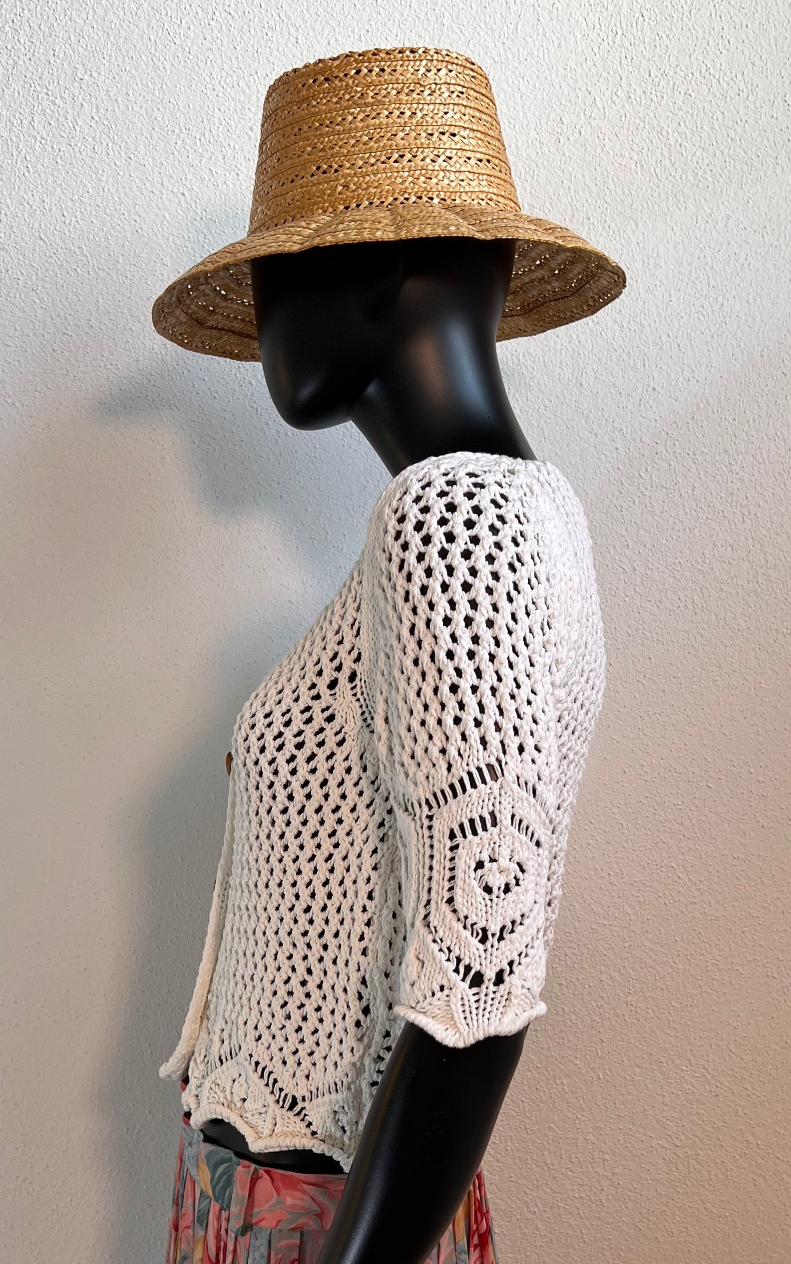 Giacca vintage all'uncinetto