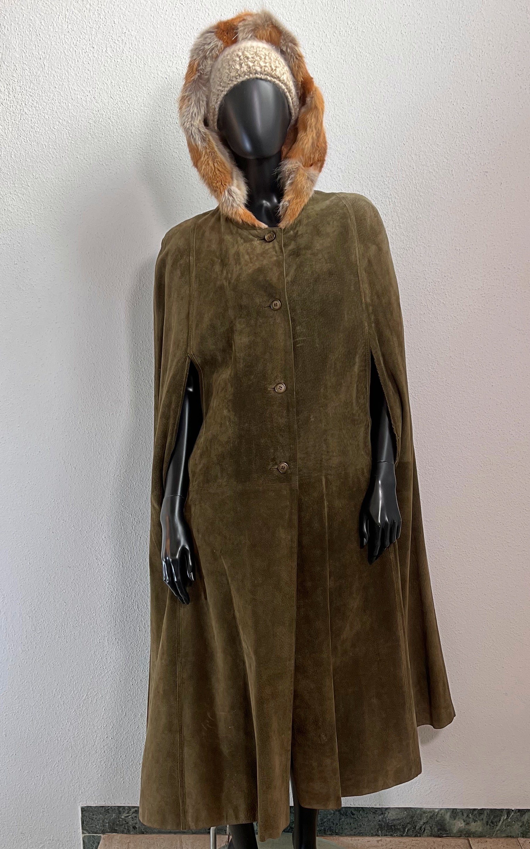 Vintage 70s Suede Cape