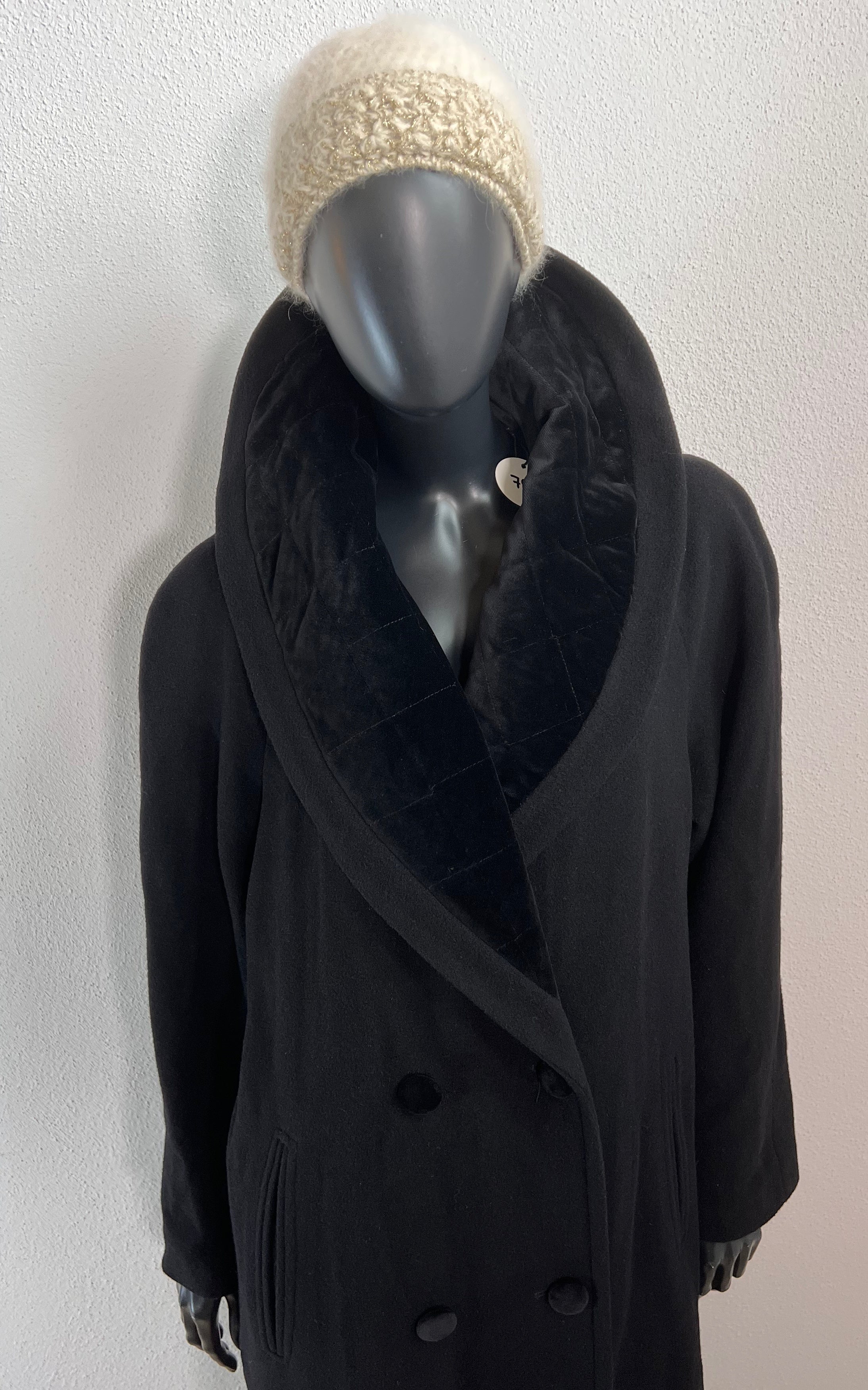 Vintage 90s Big Collar Wool Coat