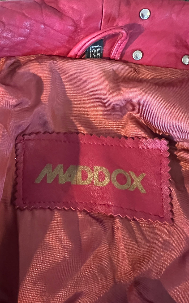 Vintage 90s Raspberry Leather Jacket