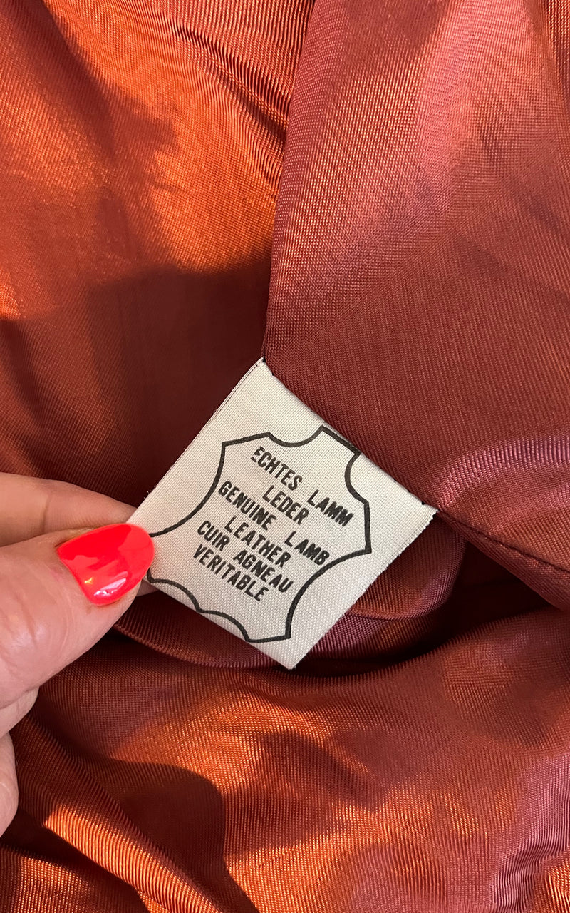 Vintage 90s Raspberry Leather Jacket