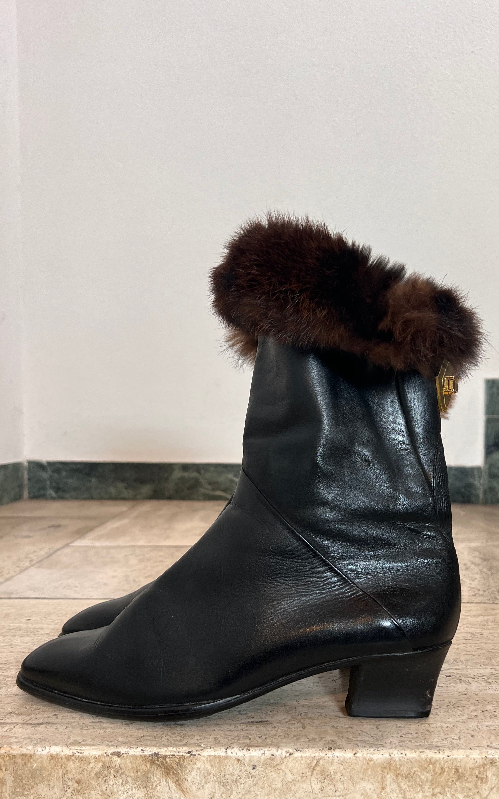 Vintage Baldini Fur Boots 38,5