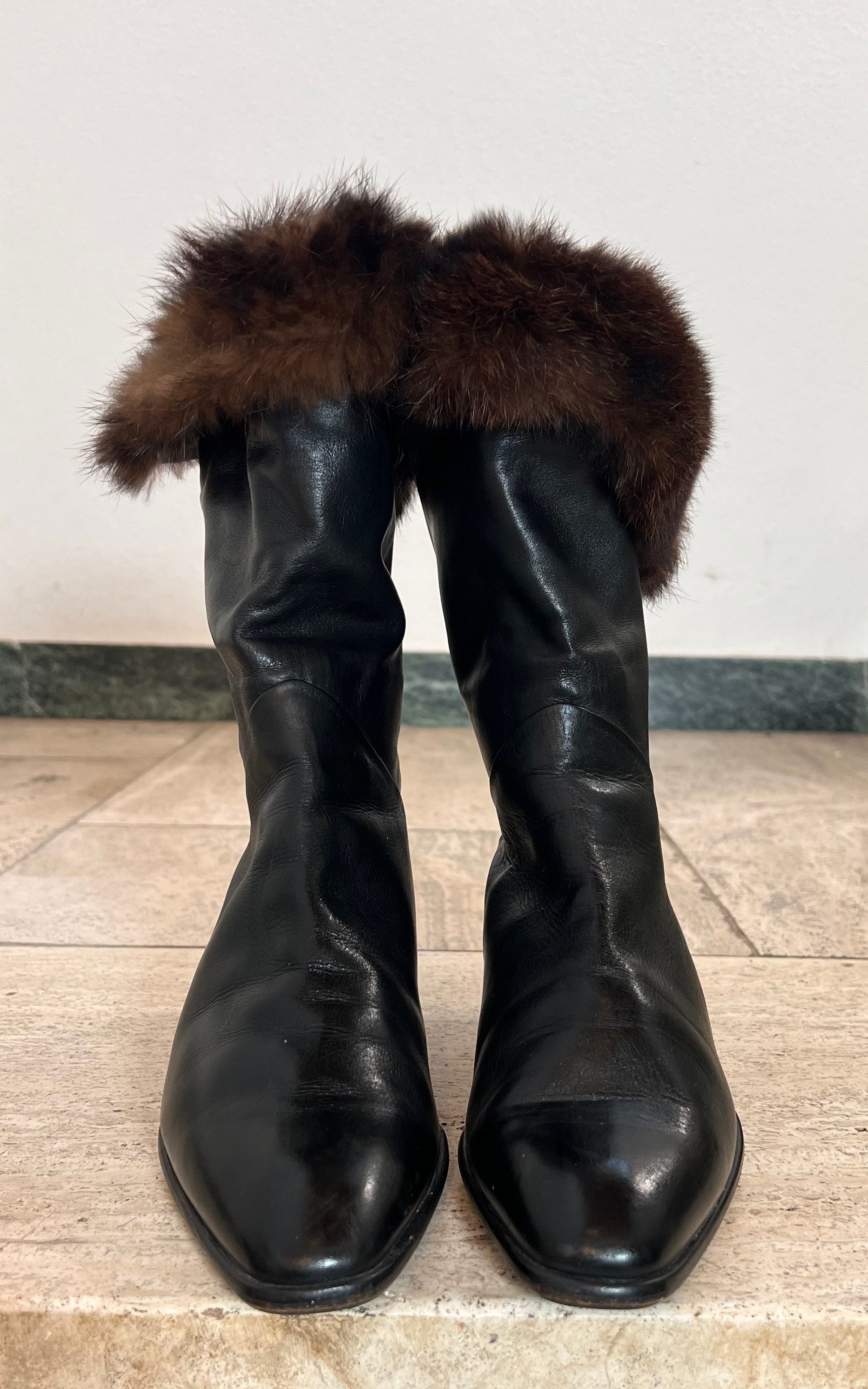 Vintage Baldini Fur Boots 38,5