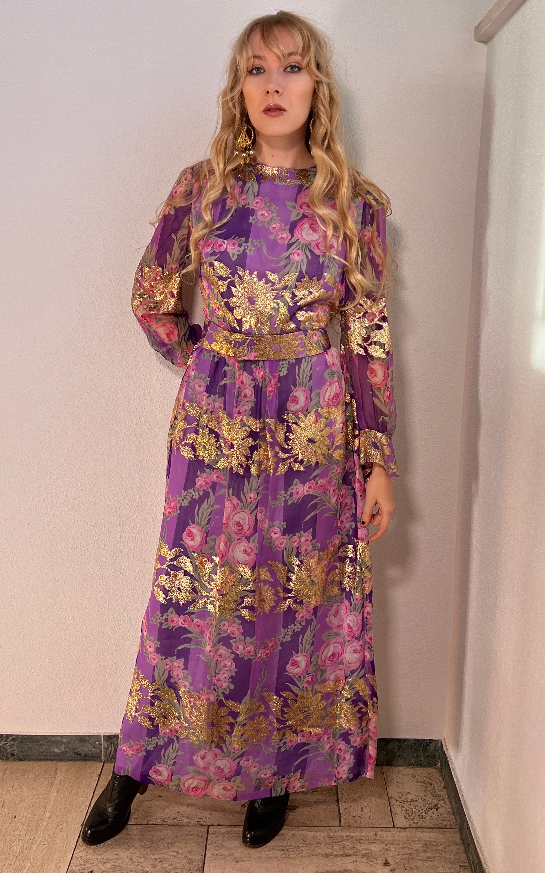 Abito vintage in seta anni '70