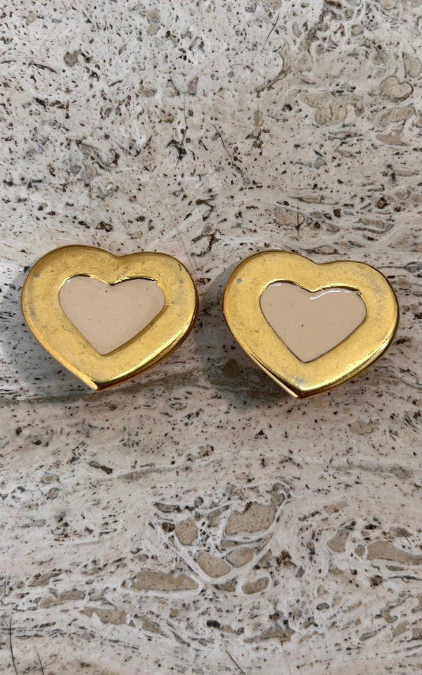 Vintage 90s Heart Clip Ons