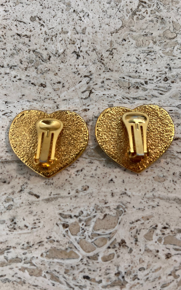 Vintage 90s Heart Clip Ons