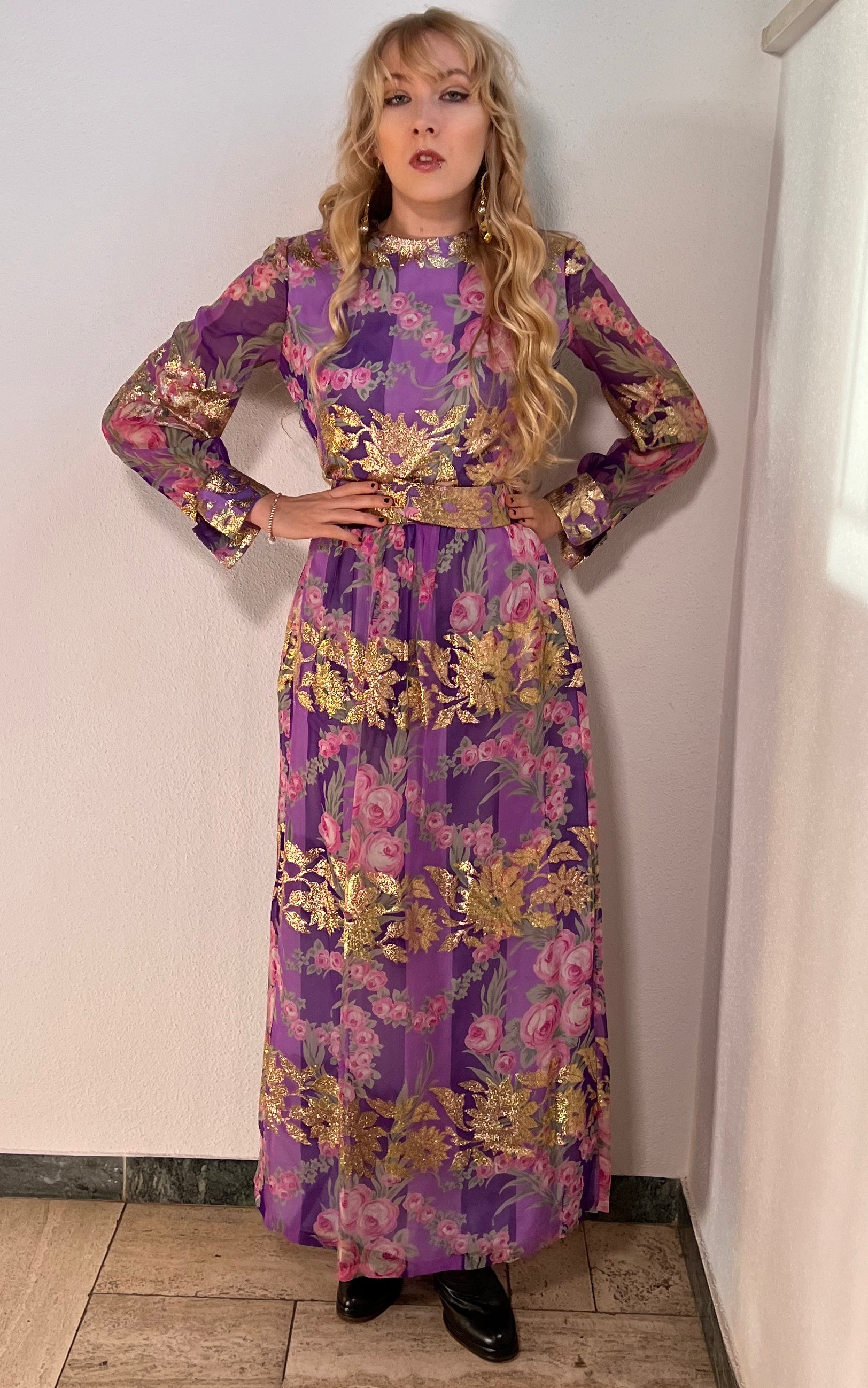 Vintage 70s Silk Dress