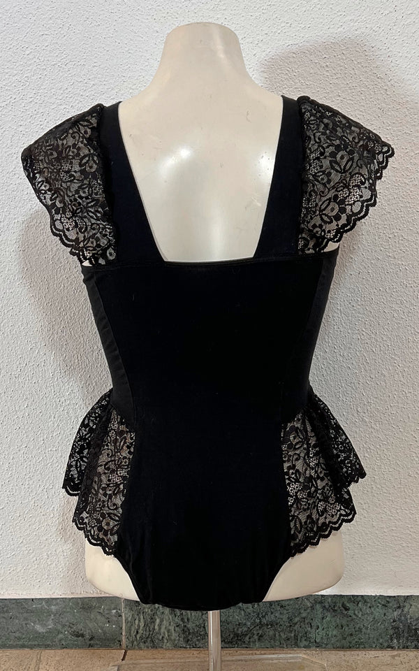 Vintage Black Lace Teddy Body