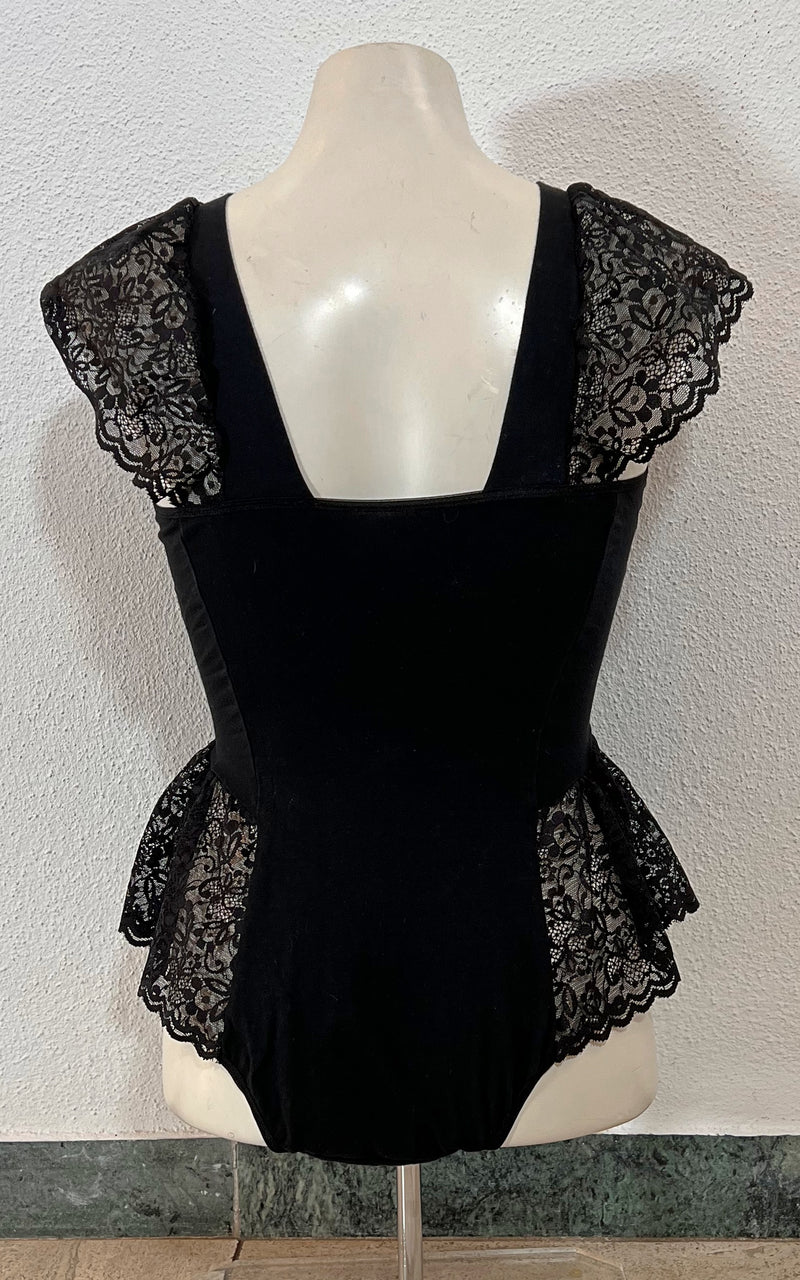Vintage Black Lace Teddy Body