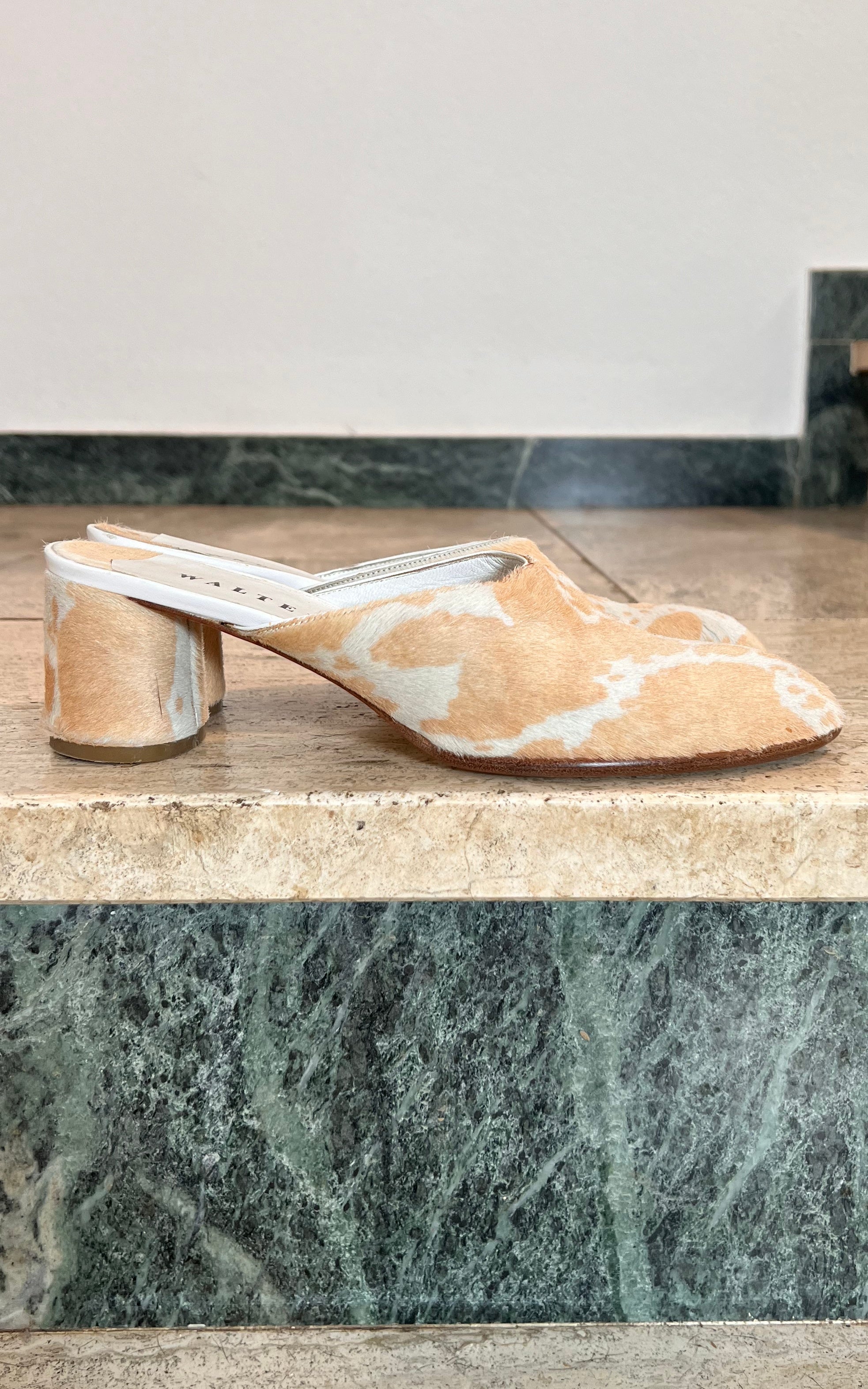 Vintage Y2K Walter Steiger Fur Heels 37