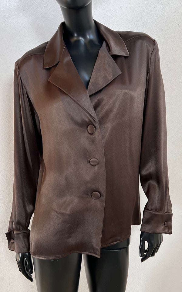 Vintage Chocolate Yves Saint Laurent Satin Blouse
