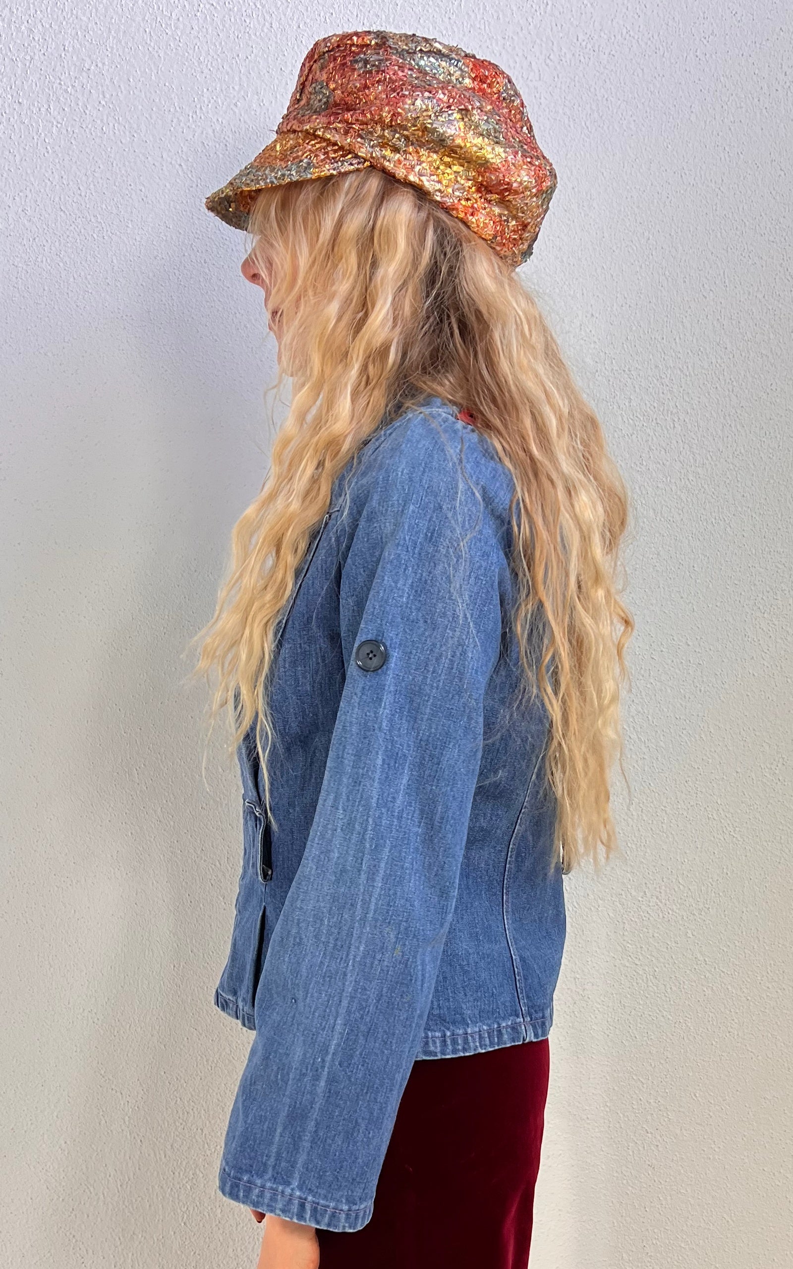 Rare Vintage 70s Denim Jacket with Ghost Rider BMW Custom Artwork