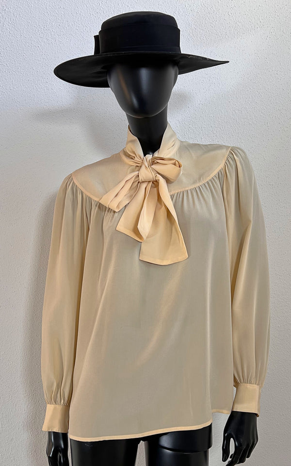 Vintage Yves Saint Laurent Silk Crepe Blouse