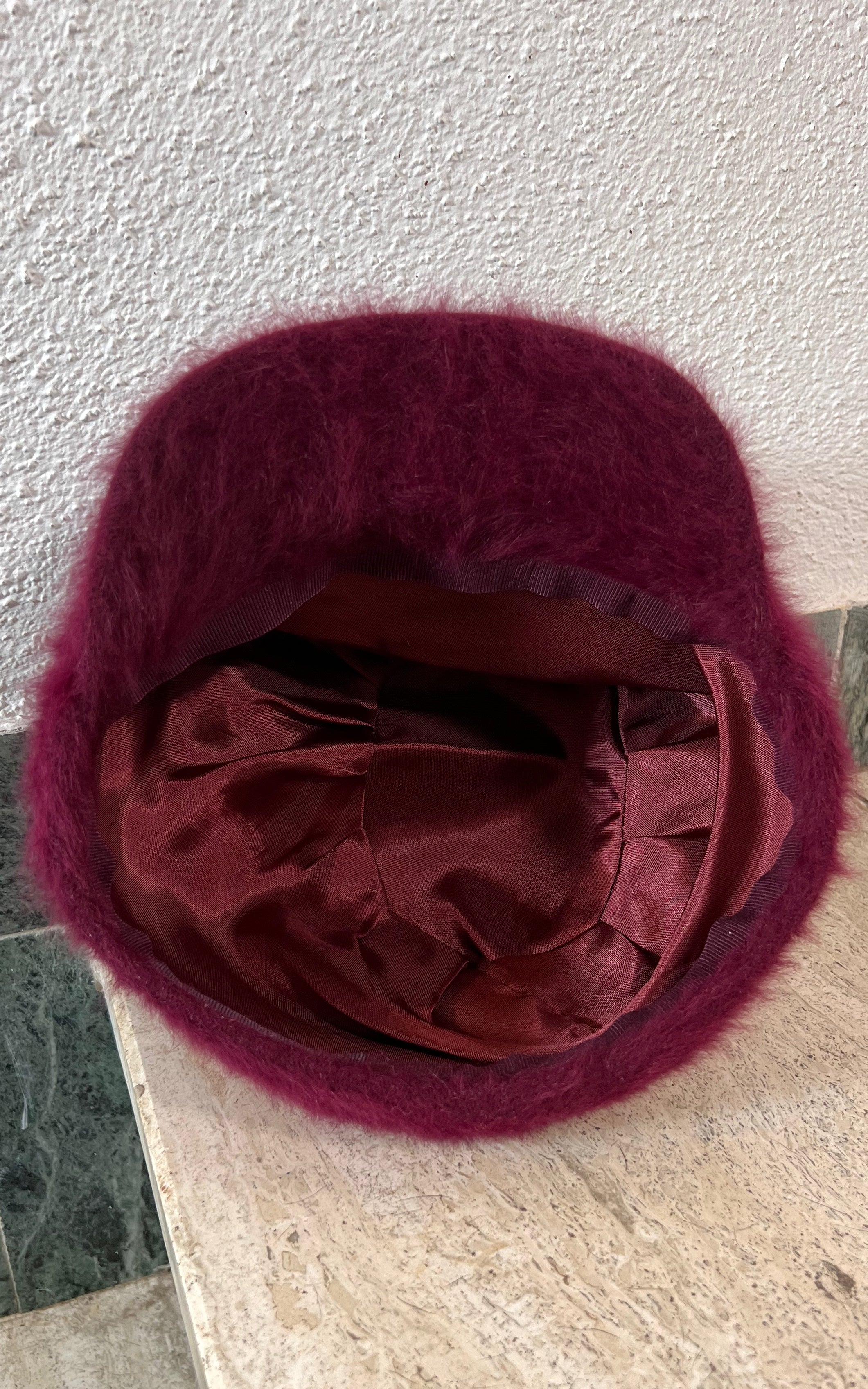 Vintage 60s Angora Baker Boy Hat