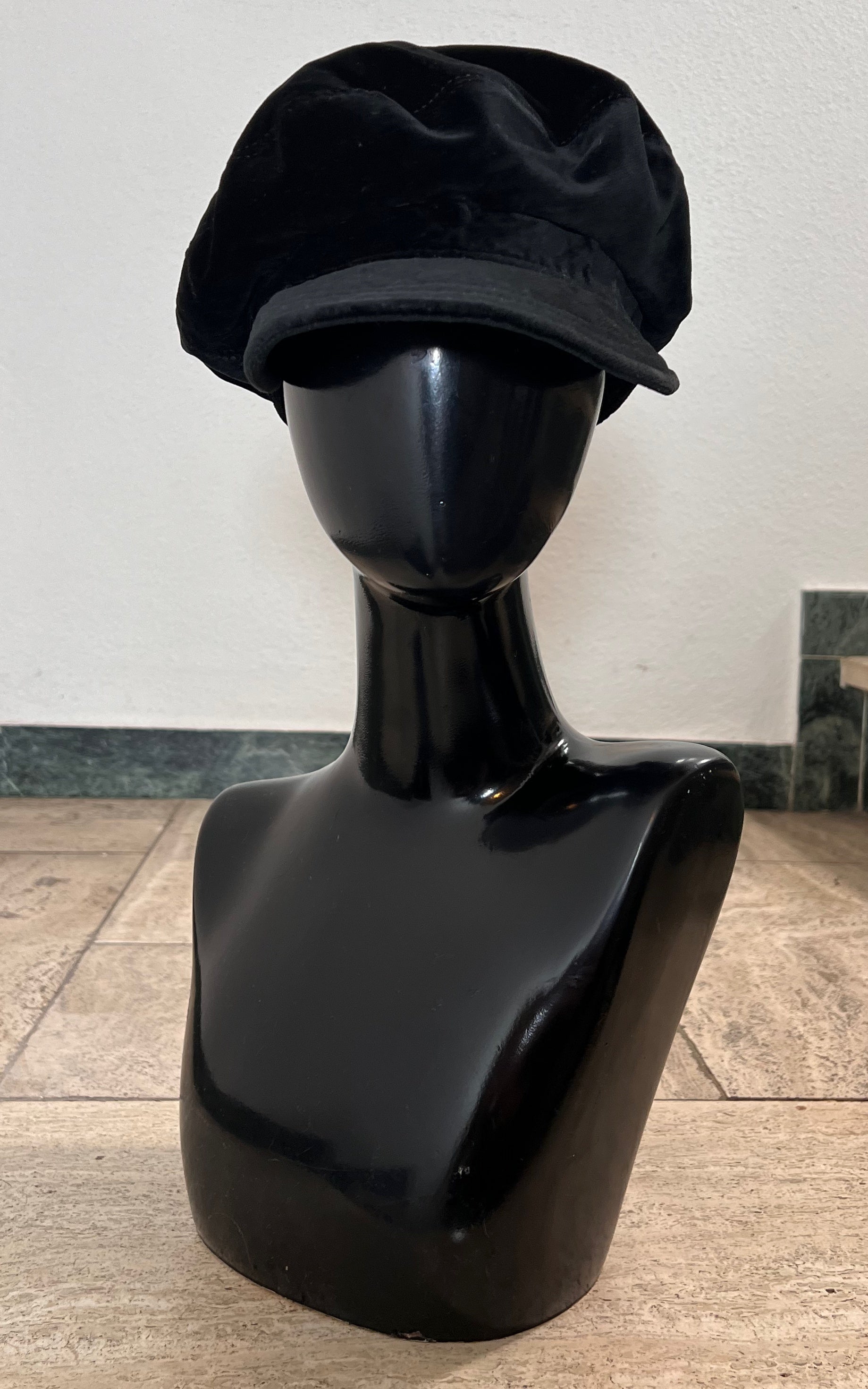 Vintage 70s Velvet Baker Boy Hat