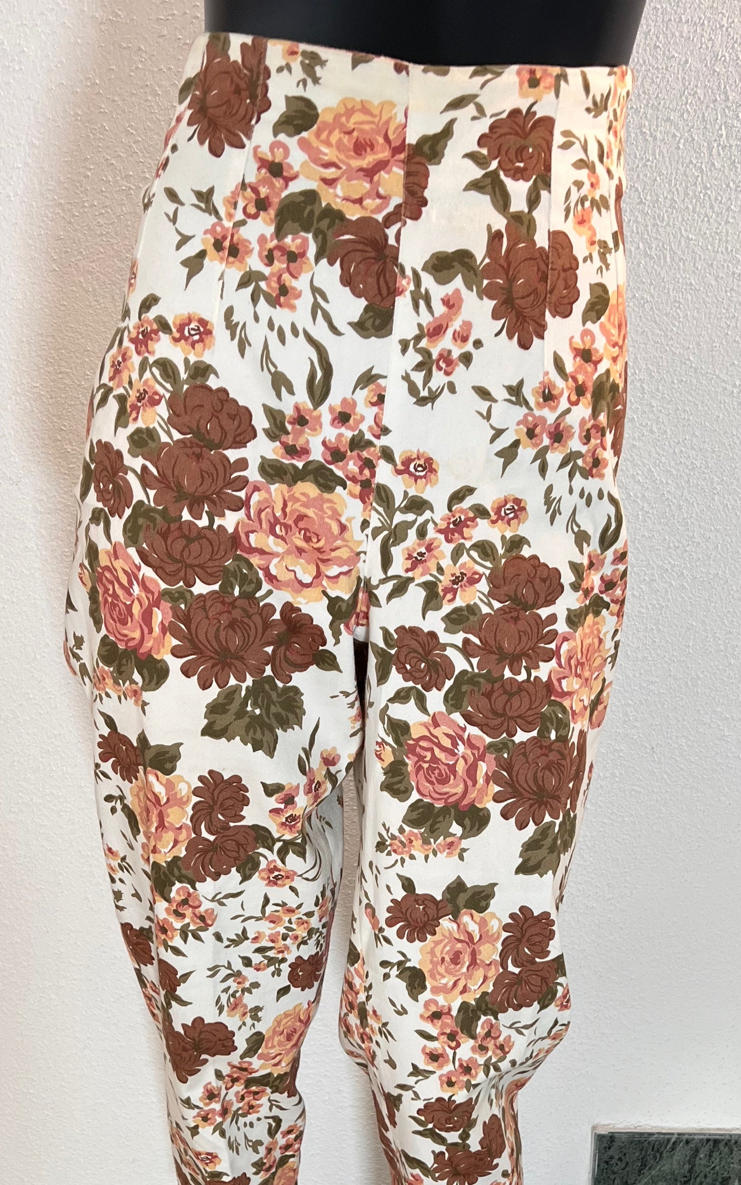Pantaloni vintage a vita alta con fiori anni '90