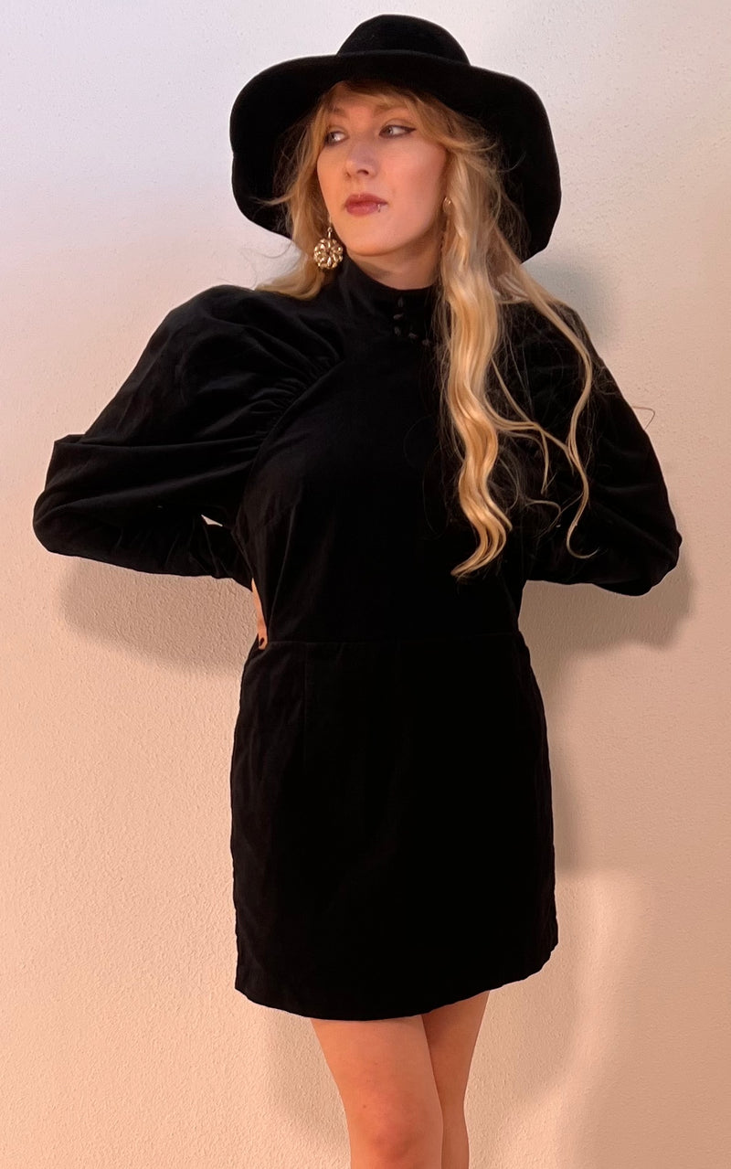 Rotate Black Velvet Dress
