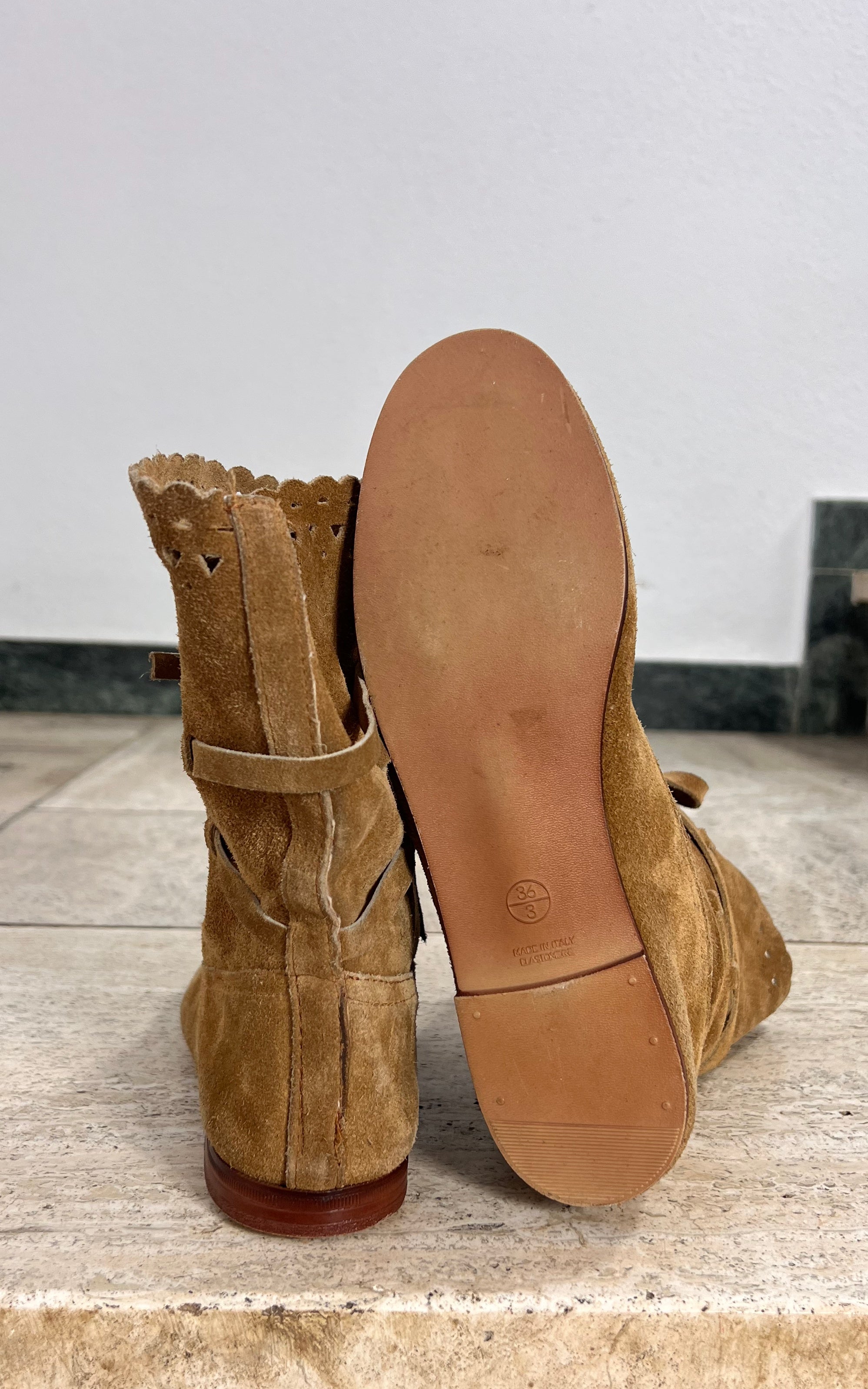 Vintage Suede Boho Slouch Boots 36