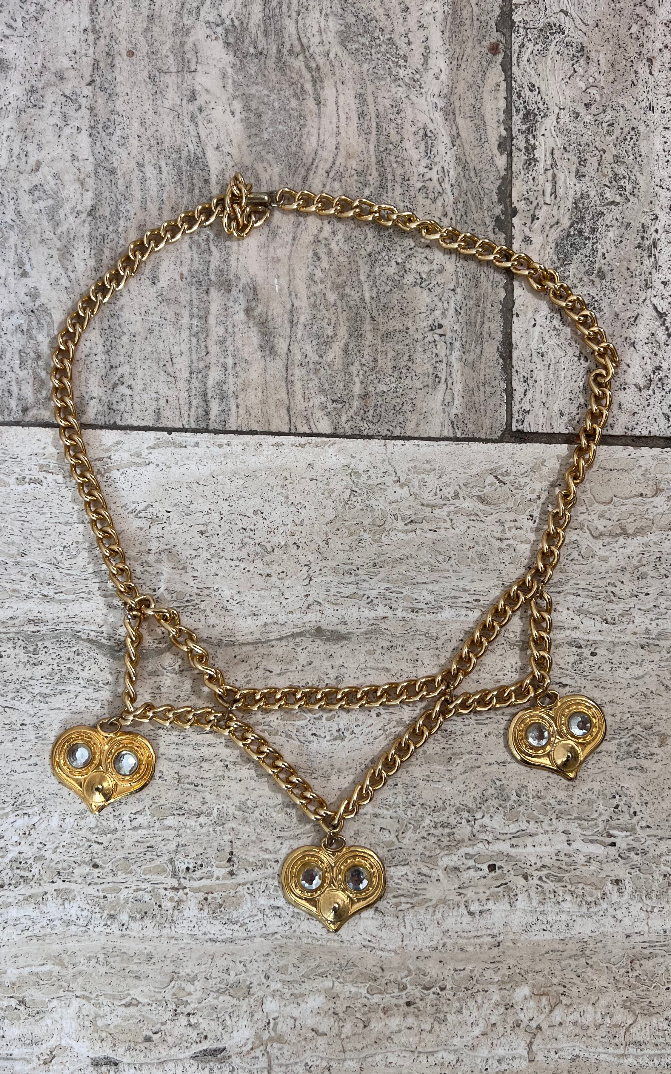 Vintage 90s Heart Chain Belt
