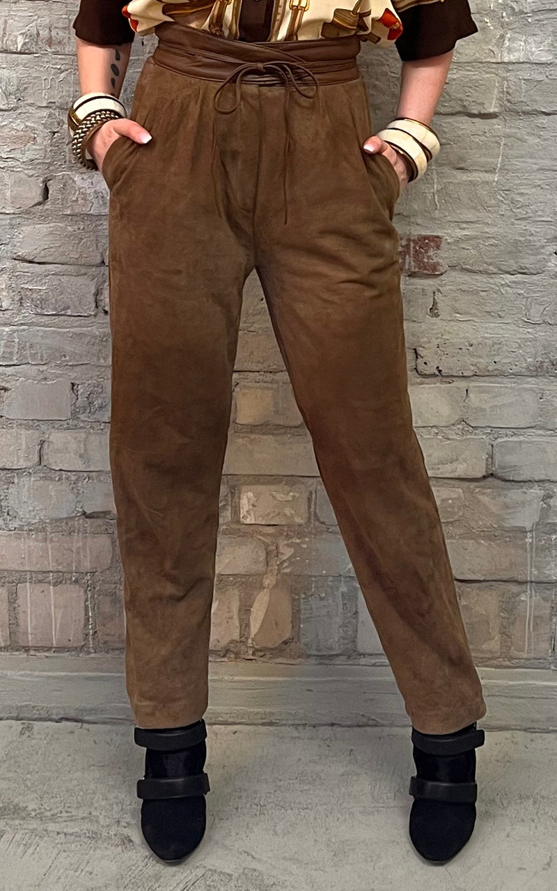 Vintage Yves Saint Laurent Suede Leather Pants