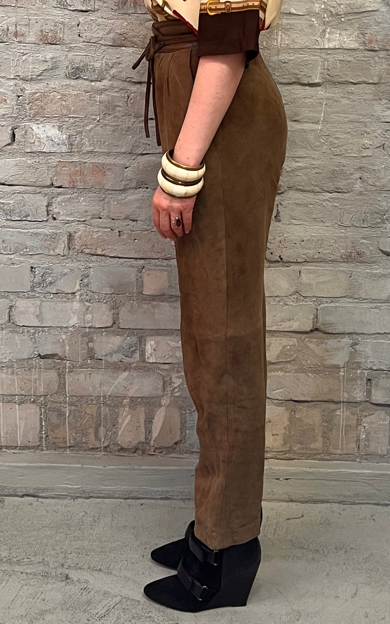 Vintage Yves Saint Laurent Suede Leather Pants