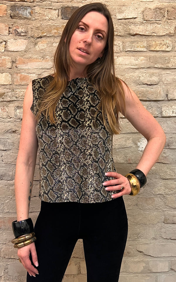 Vintage 90s Sparkle Snakeprint Top