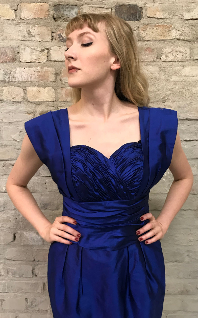 Electric Blue Silk Taffeta Dress