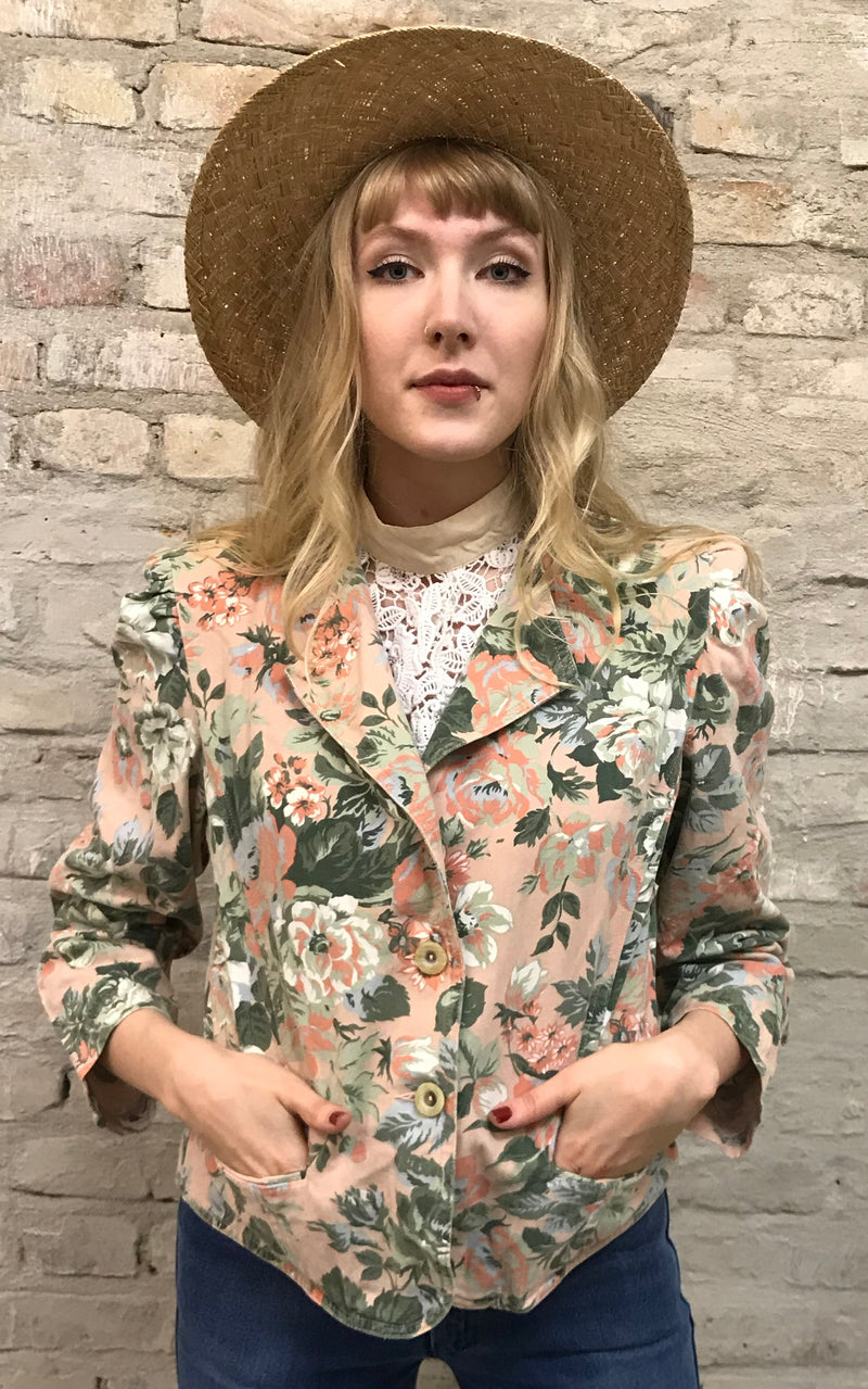 Lovely Vintage Flower Blazer Jacket