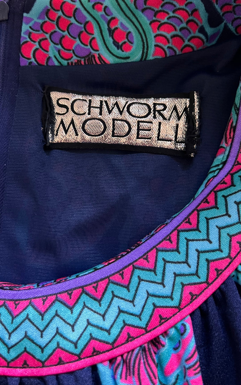 Vintage 60s Schworn Modell Psychedelic Dress