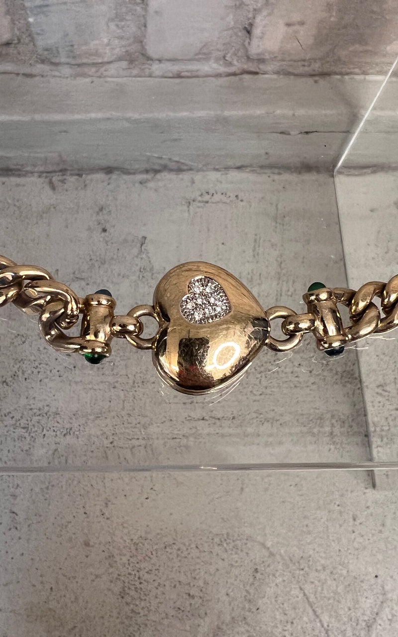 Vintage 90s Long Heart Chain Necklace