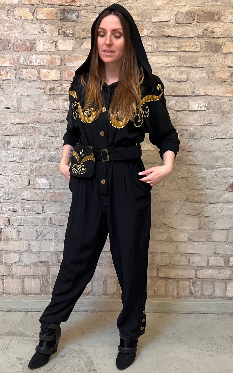 Vintage 90s Hooded Jumpsuit