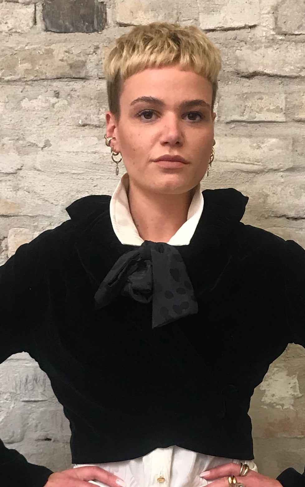 Antique Velvet Jacket With High Collar