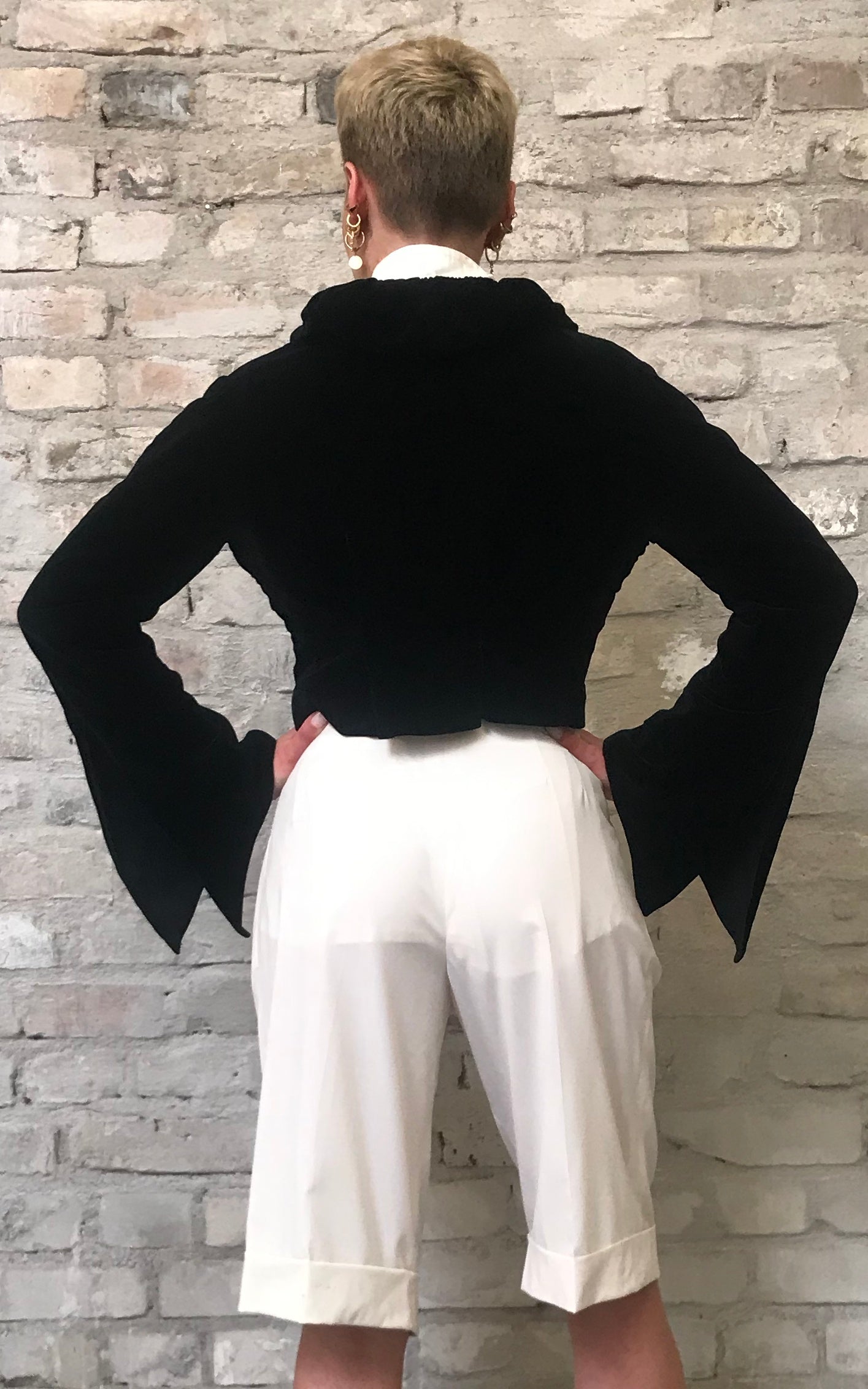 Antique Velvet Jacket With High Collar