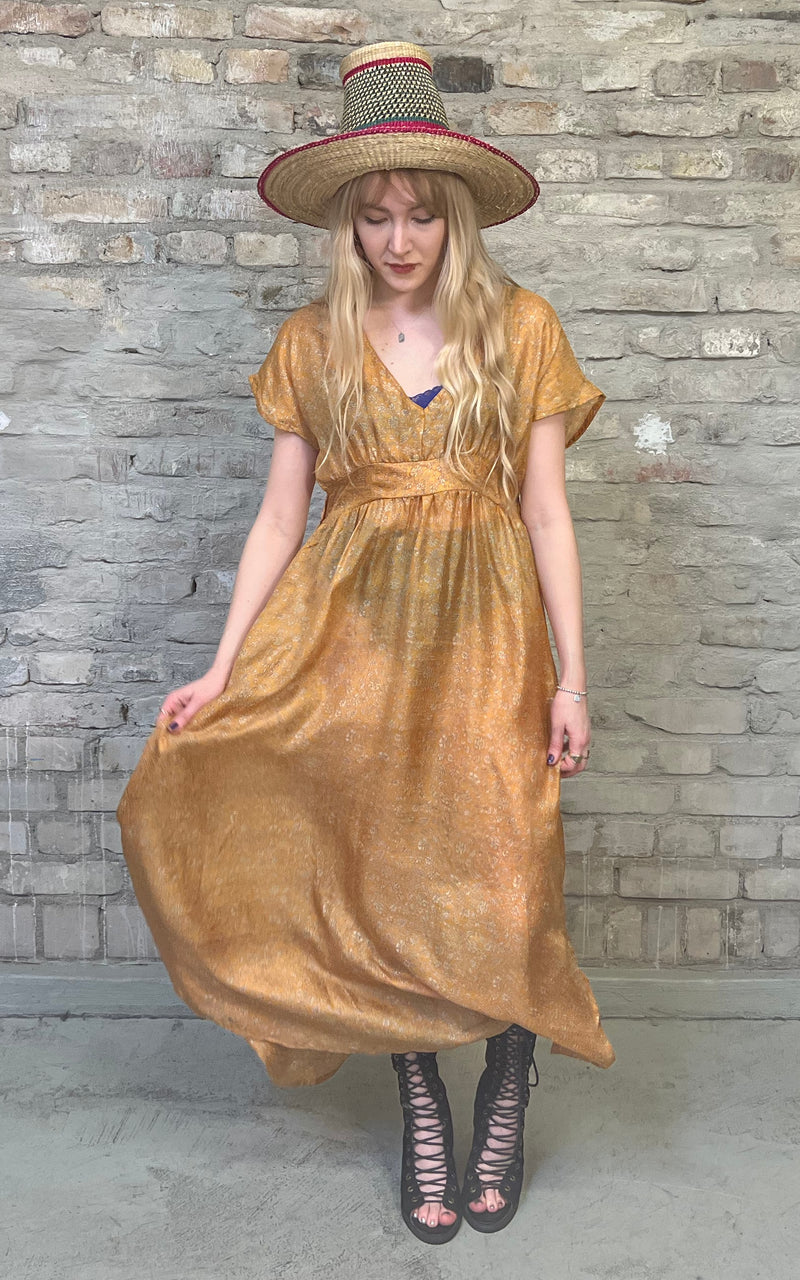 Lovely Maxi Dress Made from Recycled Sari-Silk