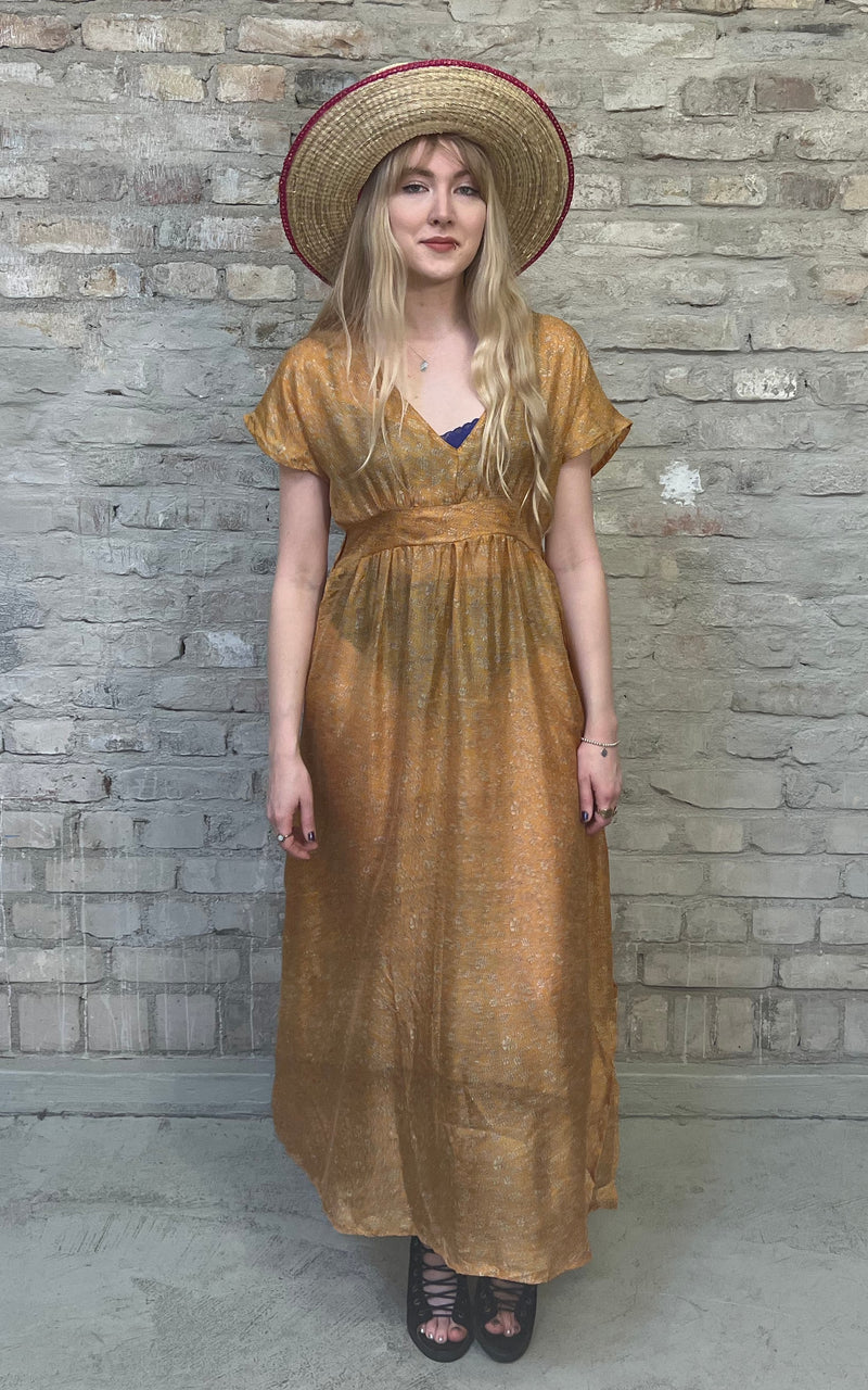 Lovely Maxi Dress Made from Recycled Sari-Silk
